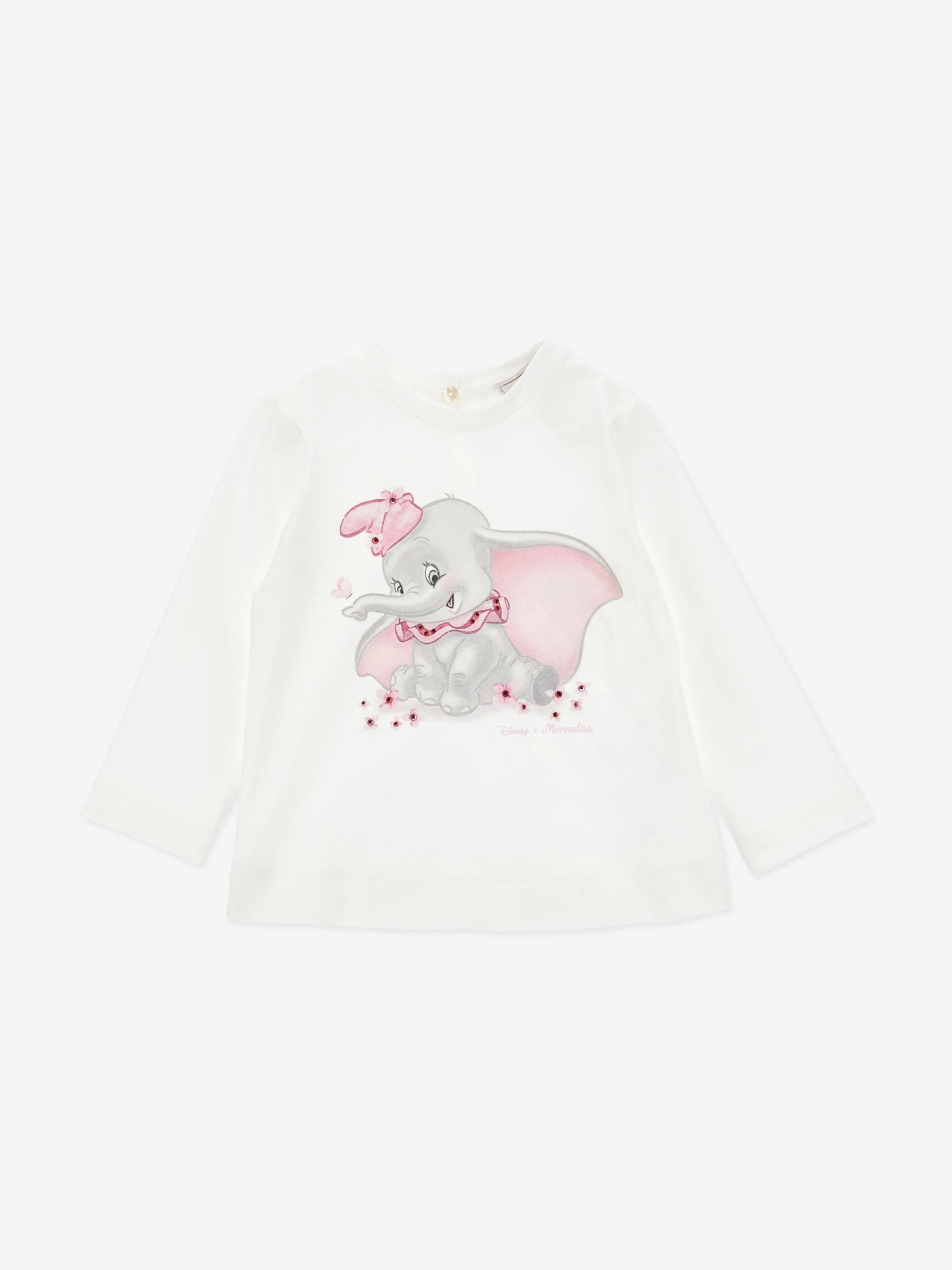 Monnalisa Baby Mädchen Langarm Dumbo T-Shirt in Elfenbein
