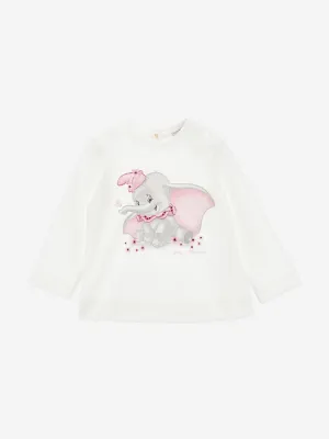 Monnalisa Baby Mädchen Langarm Dumbo T-Shirt in Elfenbein