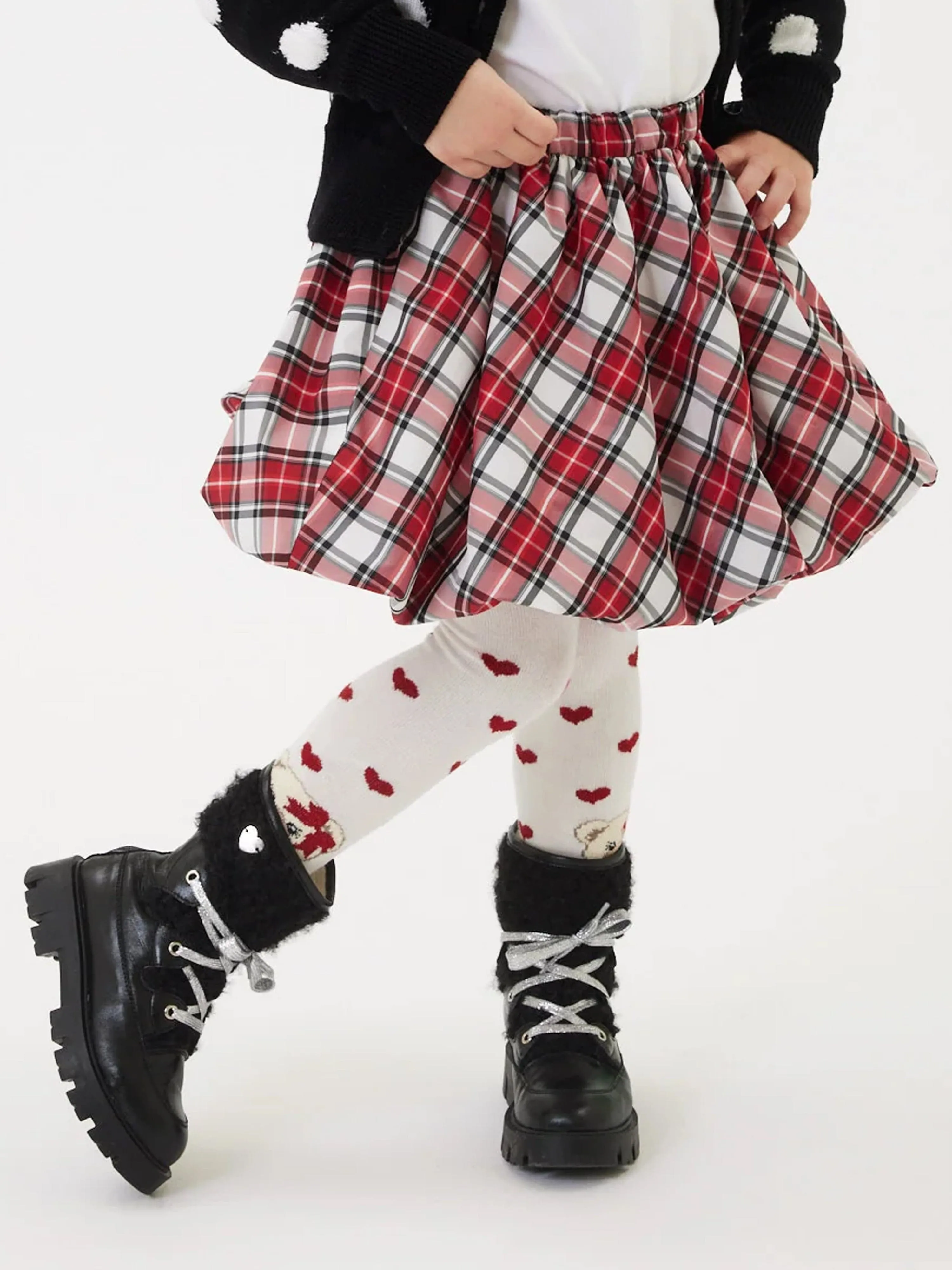 Monnalisa Baby Mädchen Tartan Taffeta Ballonrock in Rot