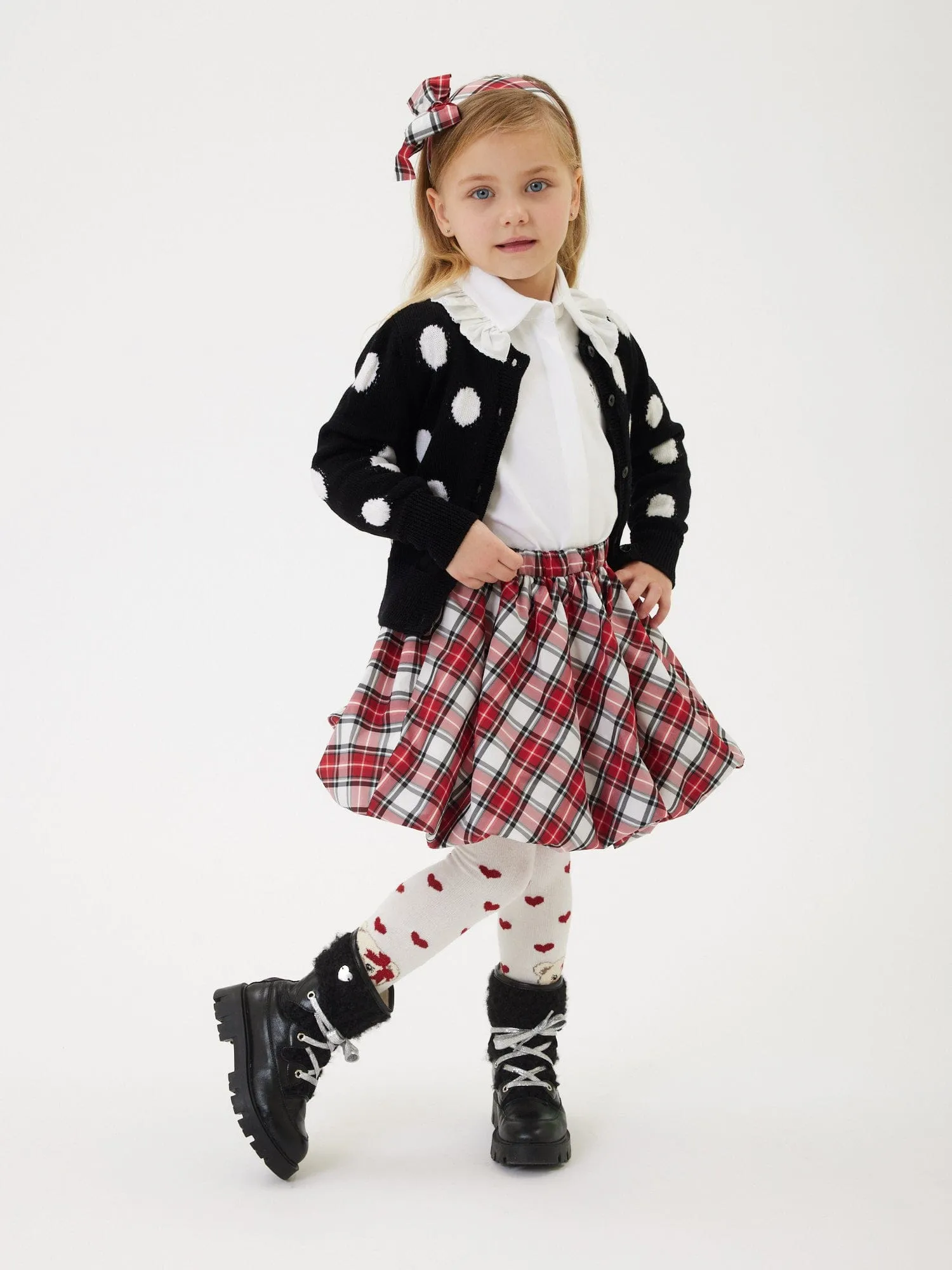 Monnalisa Baby Mädchen Tartan Taffeta Ballonrock in Rot