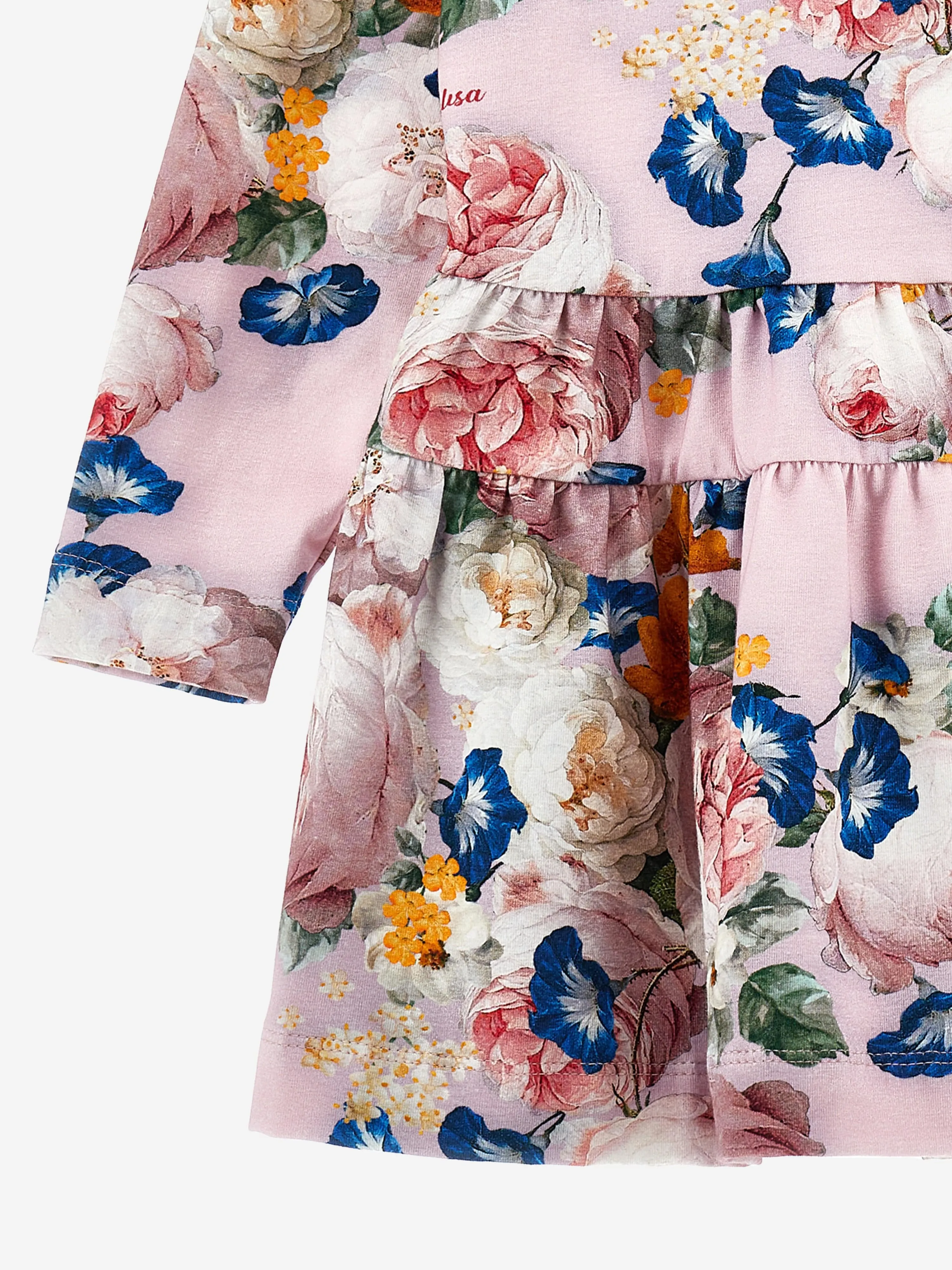 Monnalisa Mädchen Barock Rosen Jersey-Kleid in Mehrfarbig