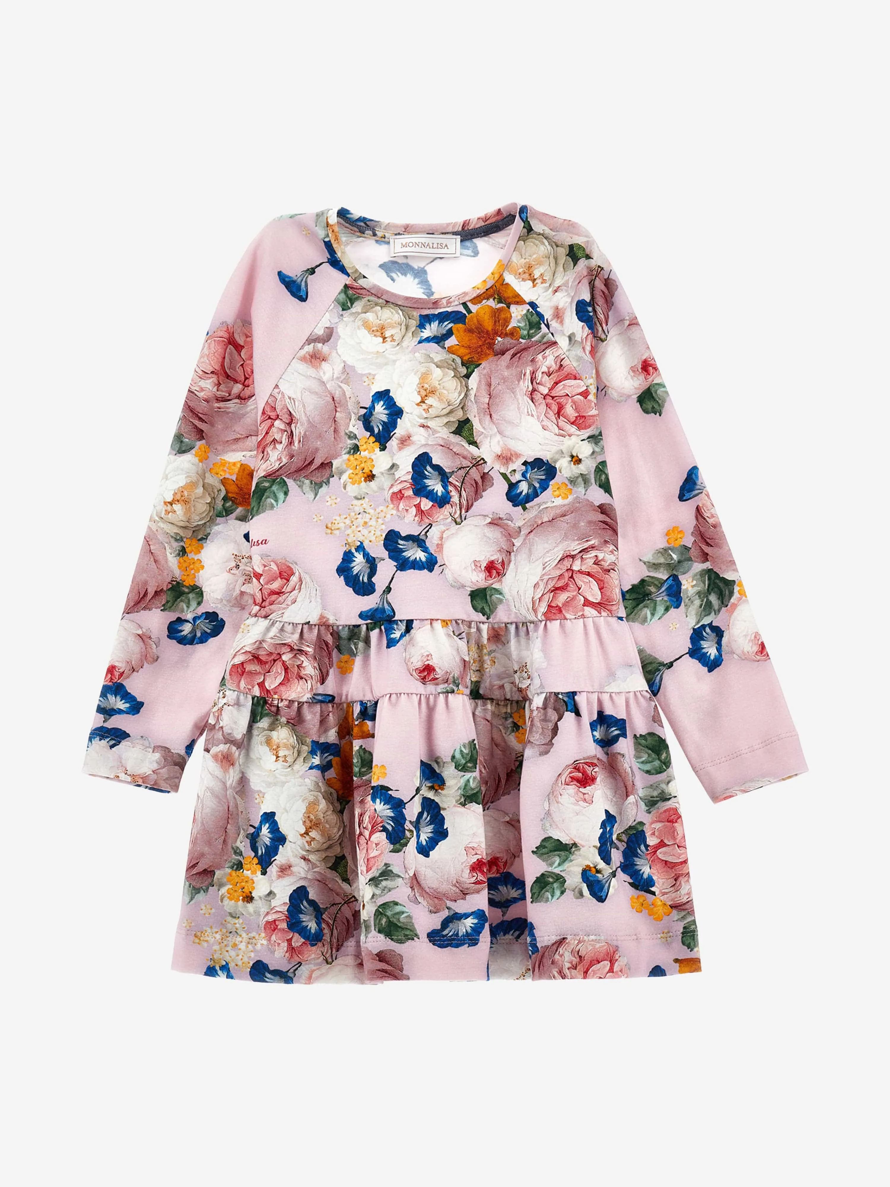 Monnalisa Mädchen Barock Rosen Jersey-Kleid in Mehrfarbig
