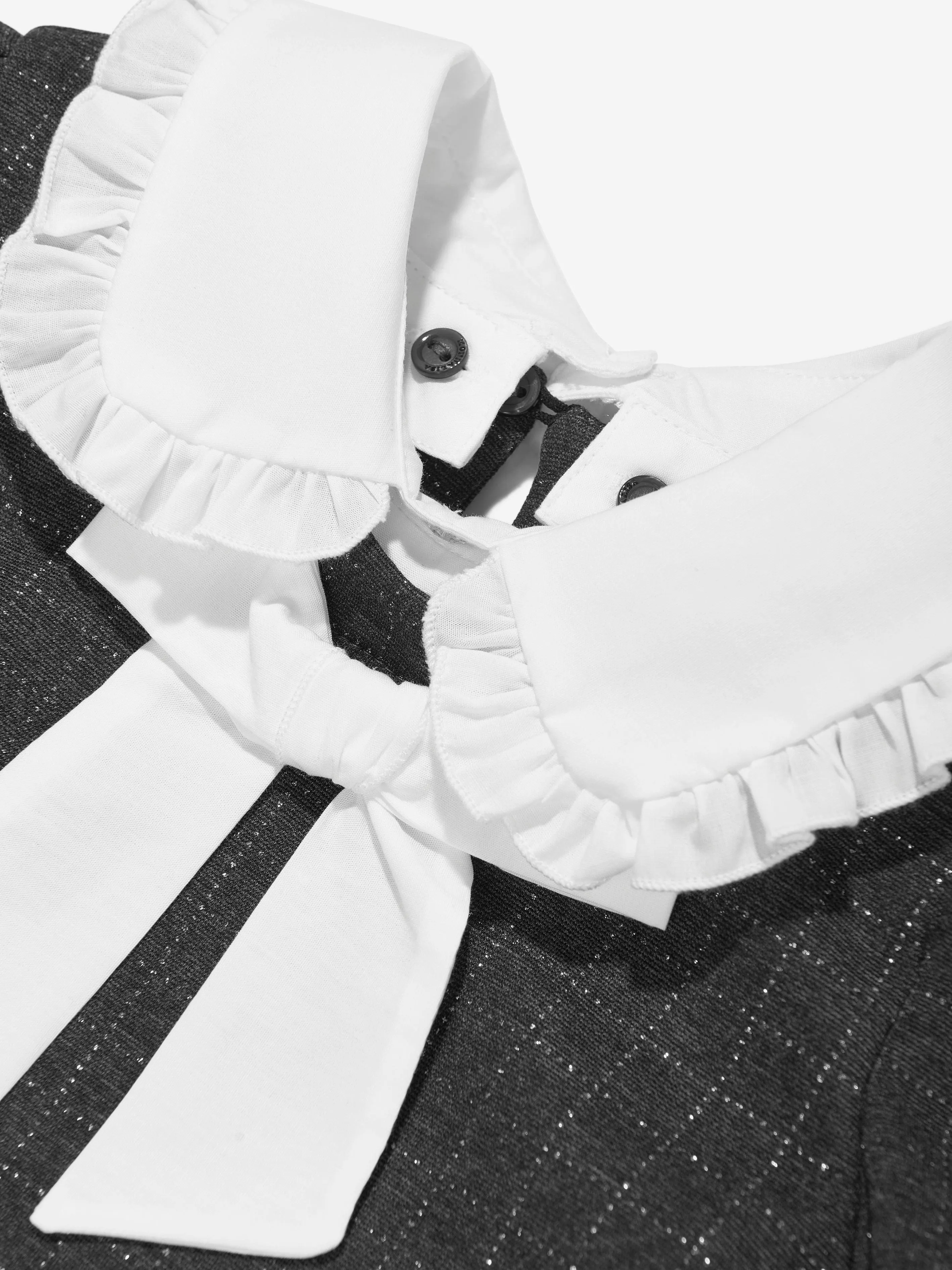 Monnalisa Mädchen Check Milano Punto Kleid in Grau