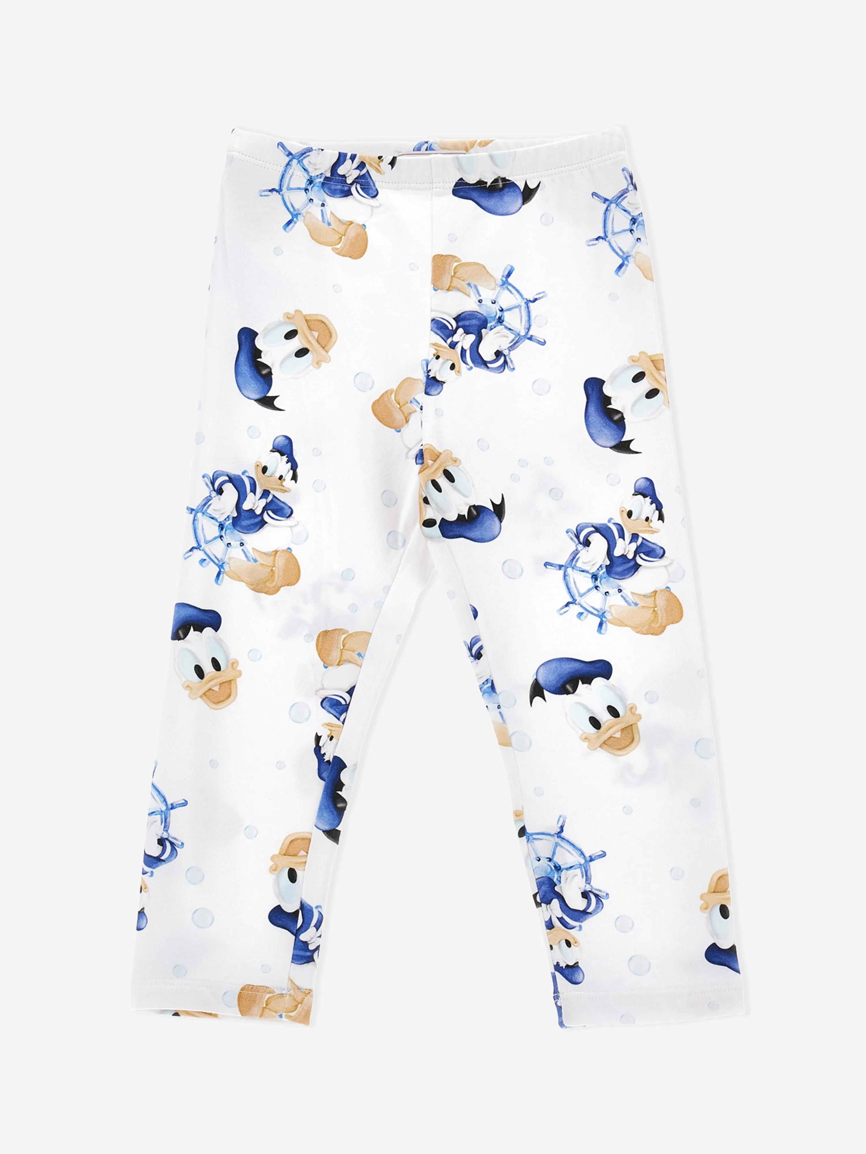 Monnalisa Mädchen Donald Duck Leggings in Weiß