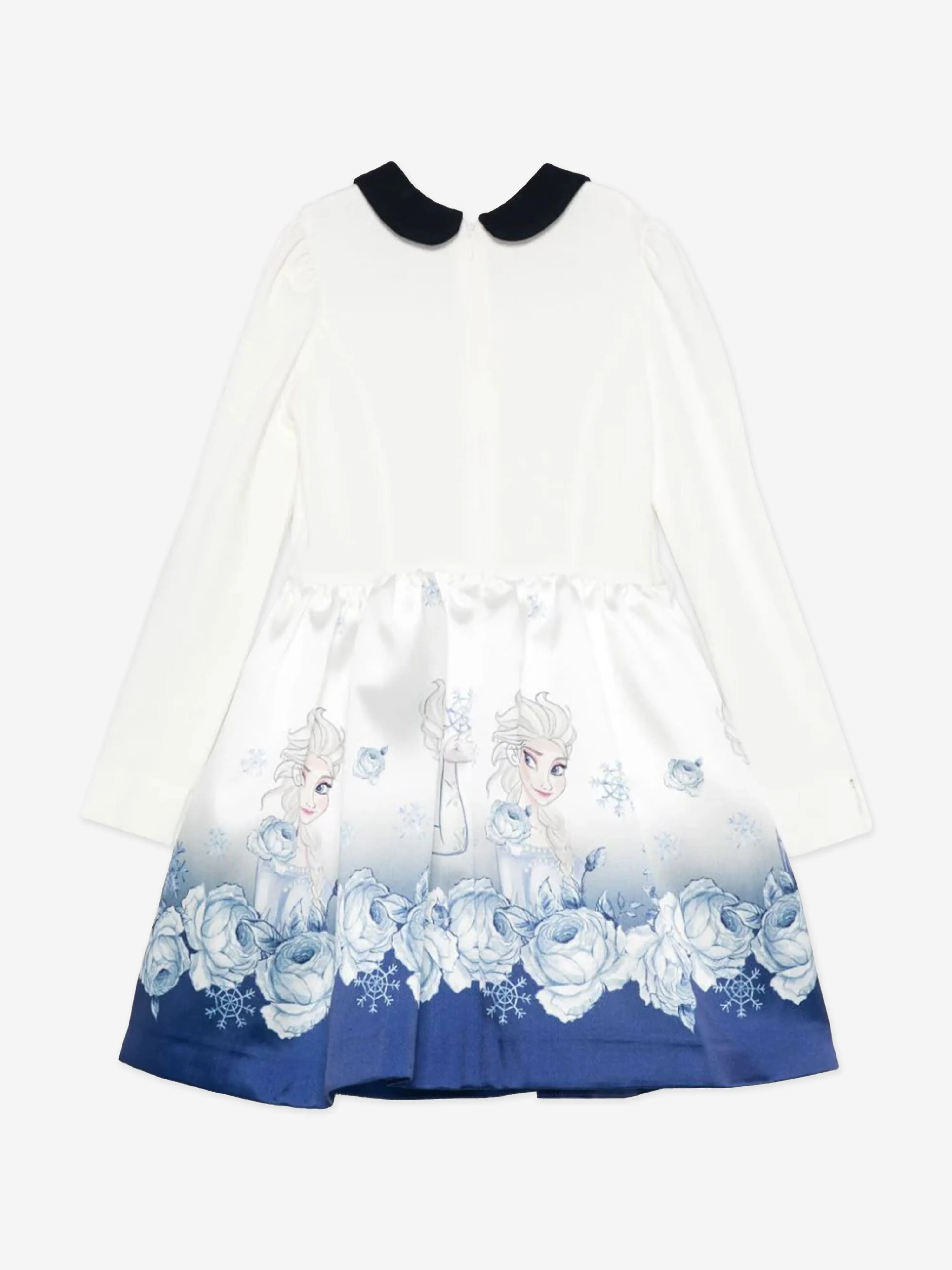 Monnalisa Mädchen Elsa Rosen Kleid in Weiß