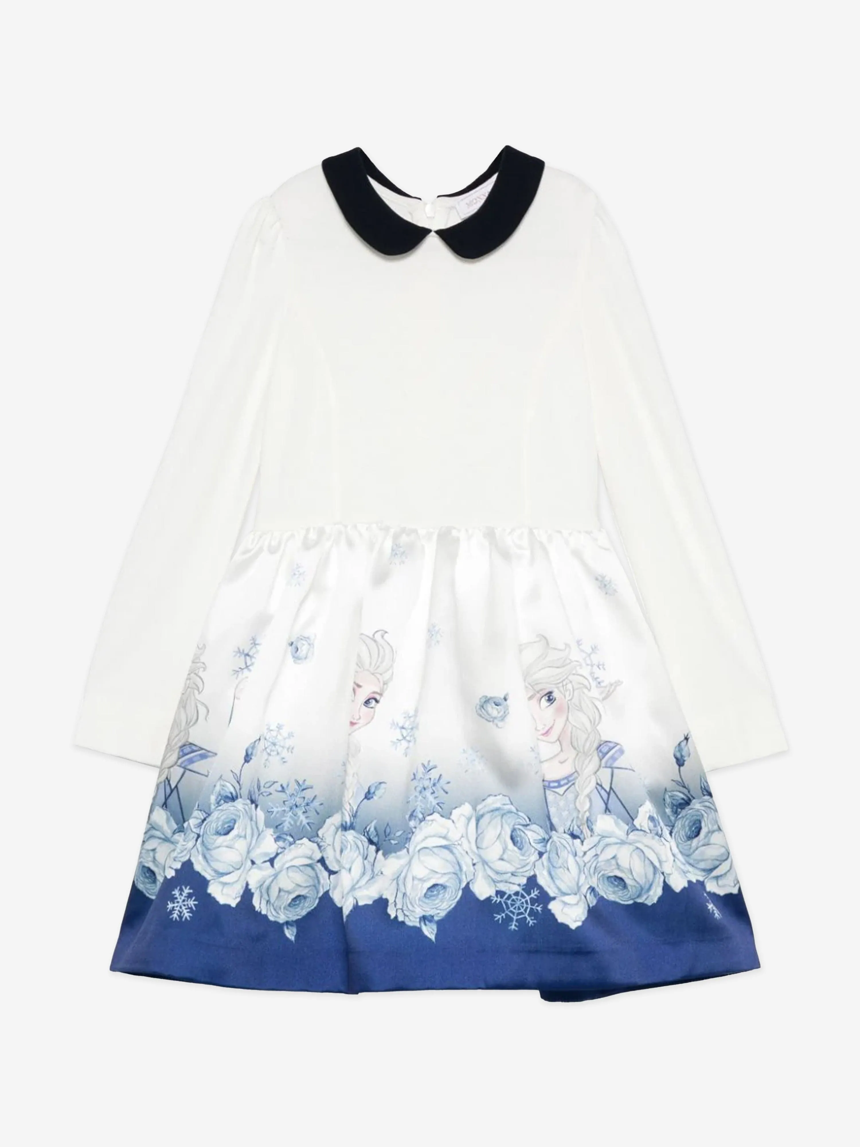 Monnalisa Mädchen Elsa Rosen Kleid in Weiß