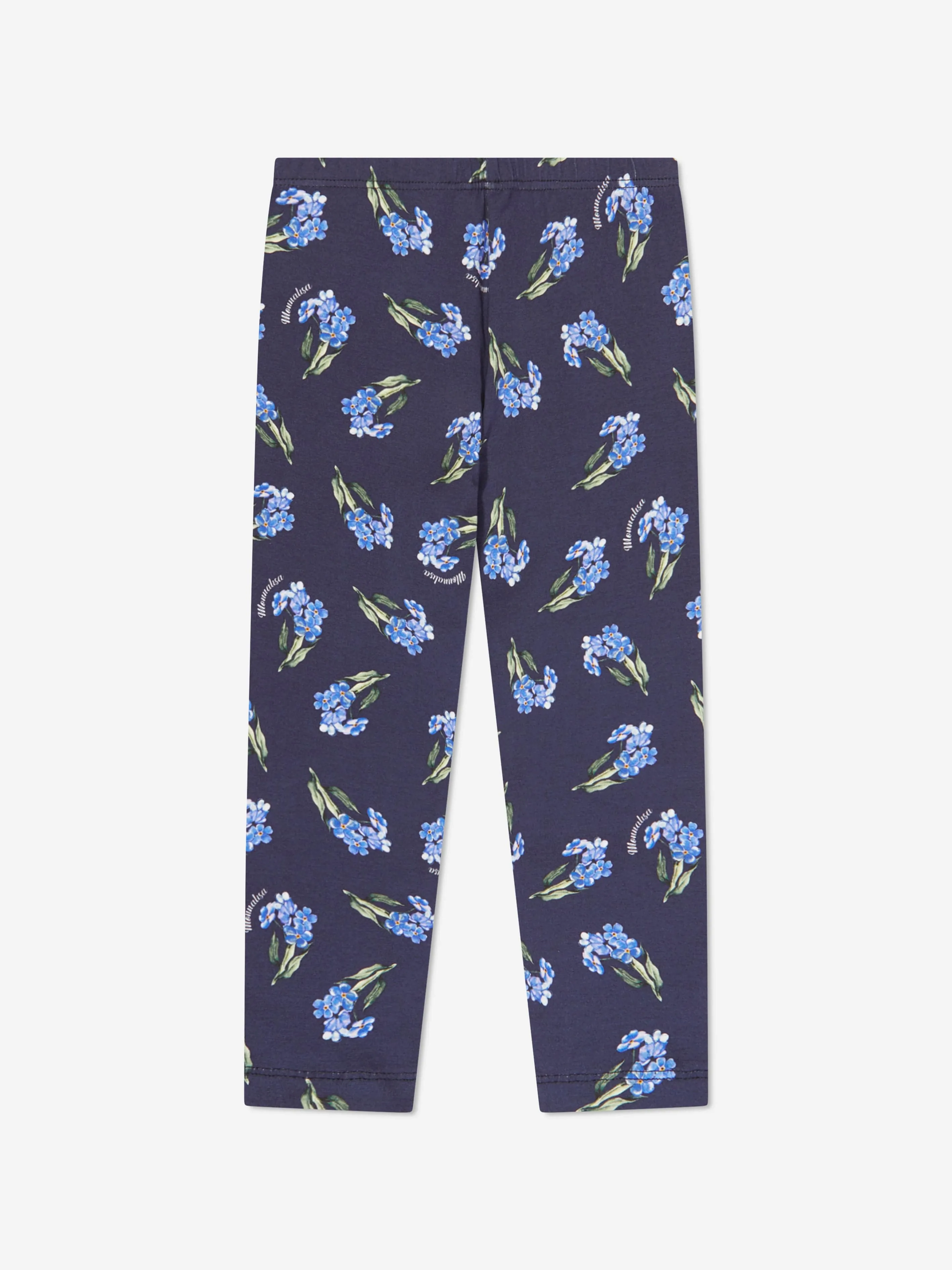 Monnalisa Mädchen Blumen Leggings in Blau