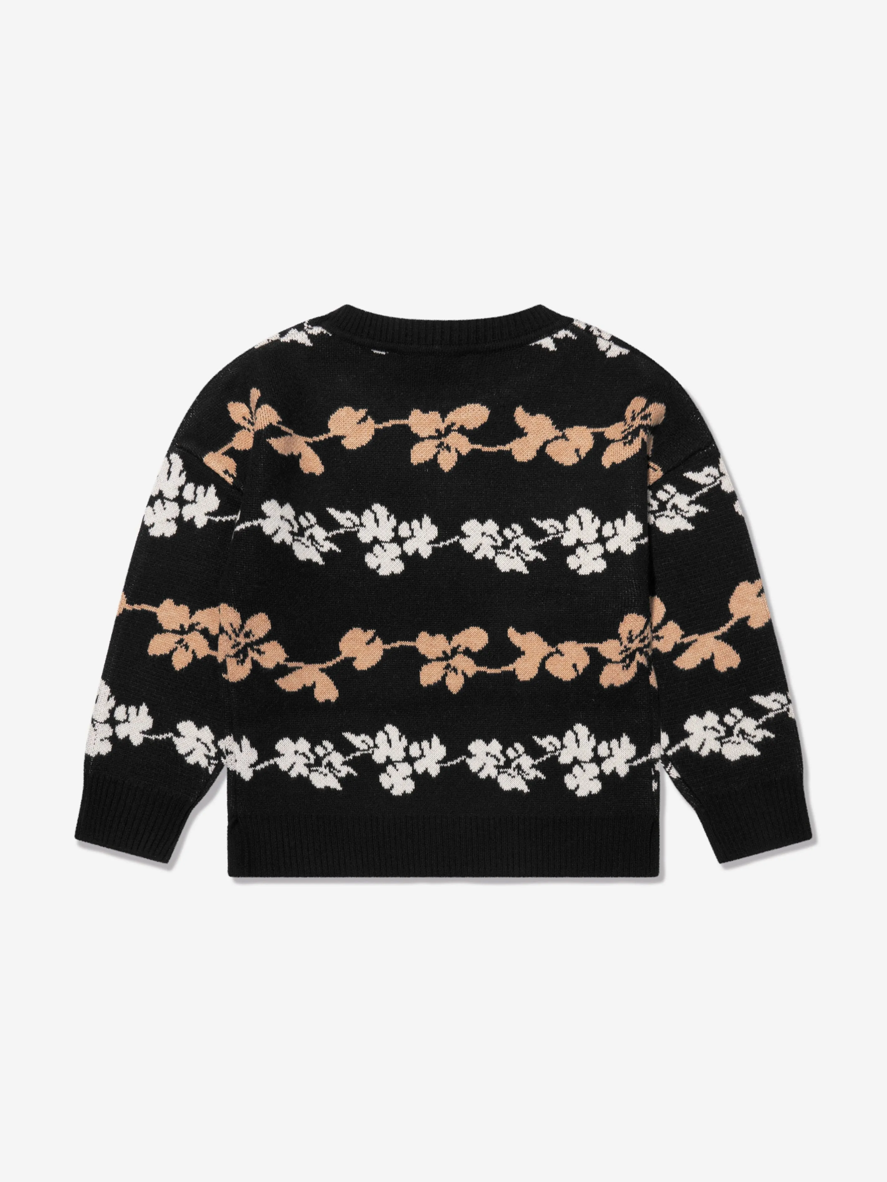 Monnalisa Mädchen Jacquard Strickpullover in Schwarz