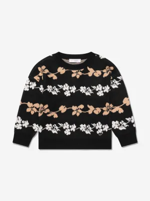 Monnalisa Mädchen Jacquard Strickpullover in Schwarz
