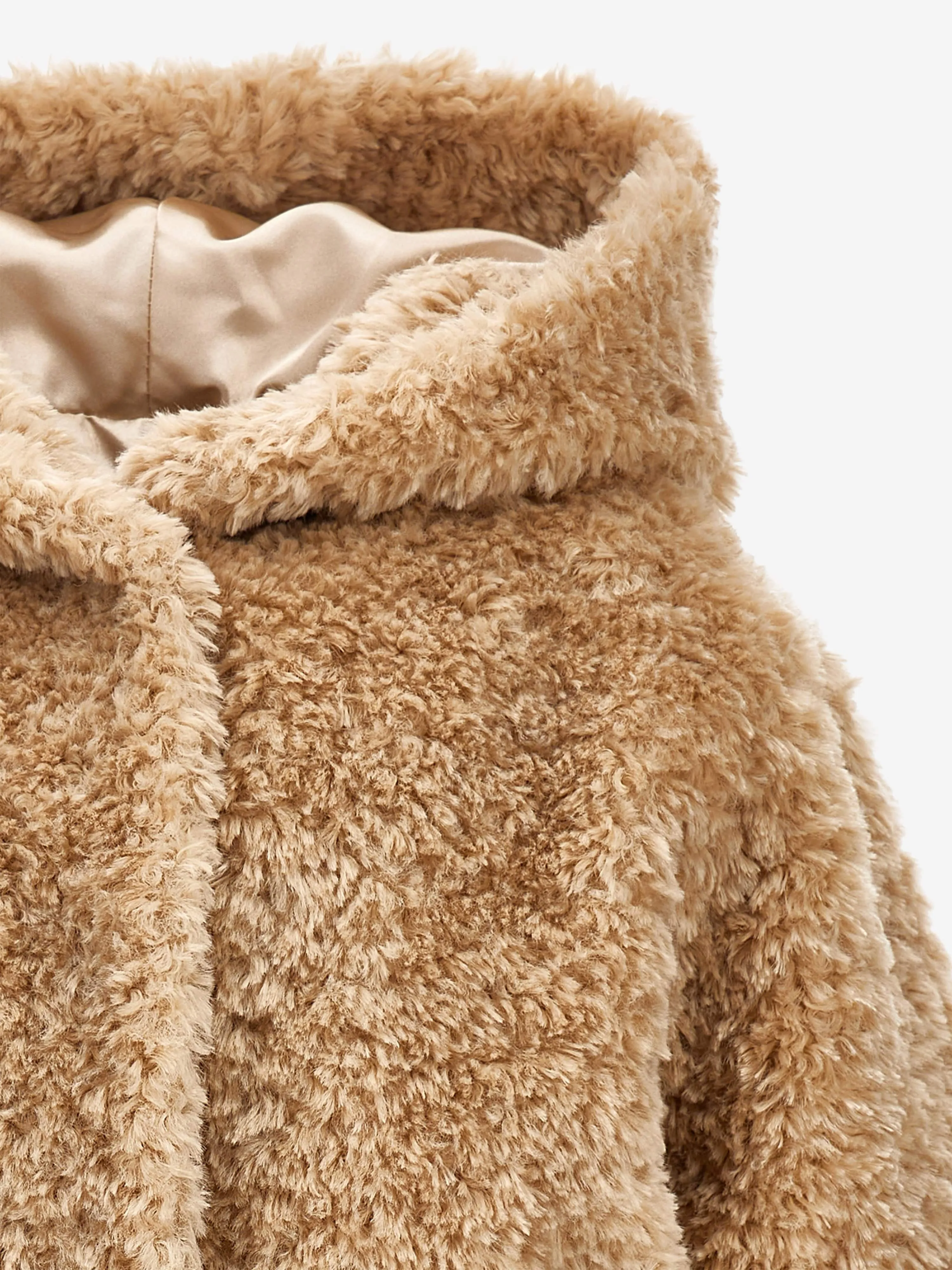Monnalisa Mädchen Plüsch Kunstpelz Jacke in Beige