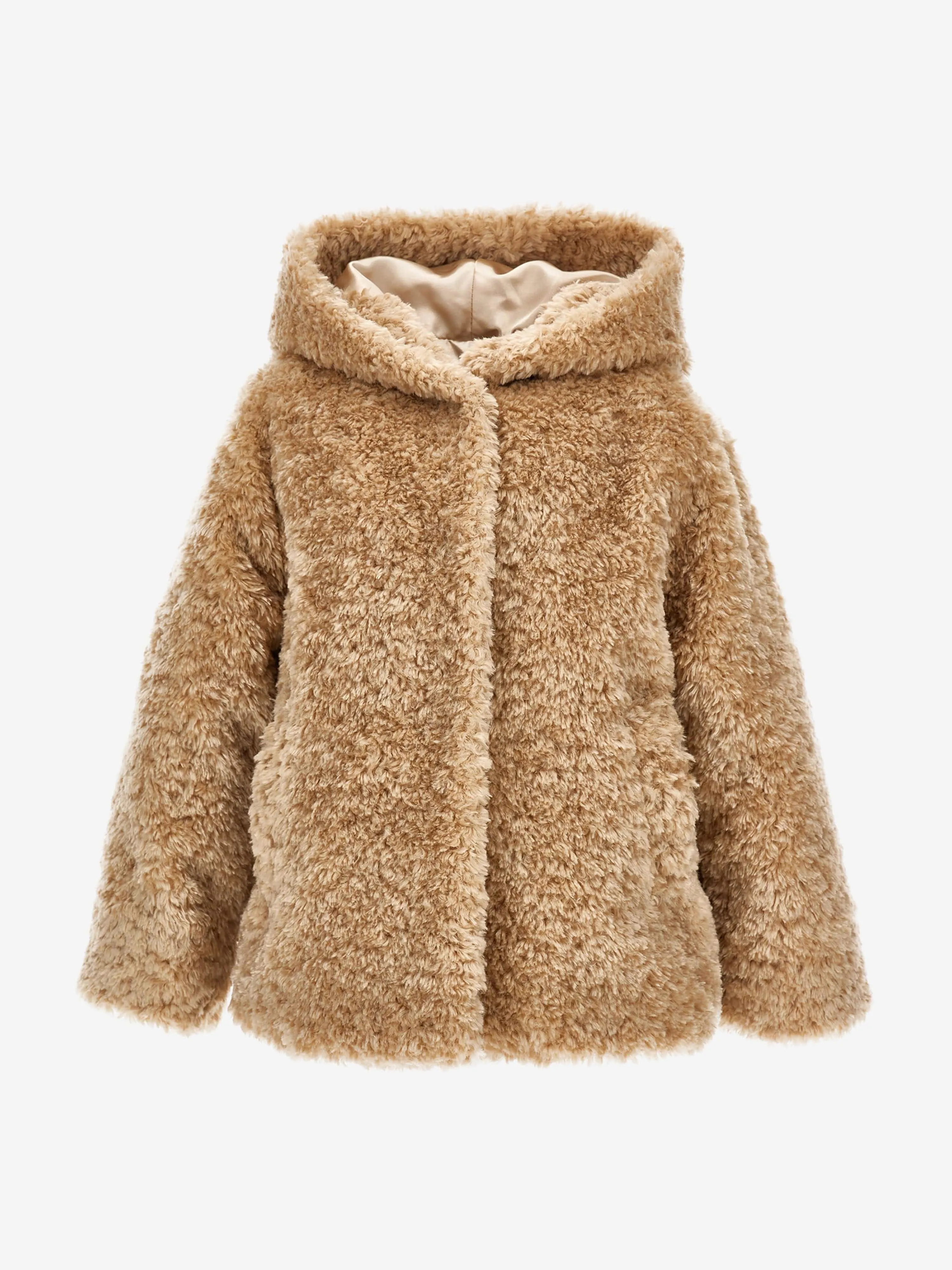 Monnalisa Mädchen Plüsch Kunstpelz Jacke in Beige