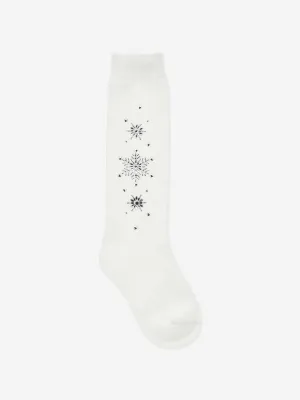 Monnalisa Mädchen Strass-Socken in Weiß