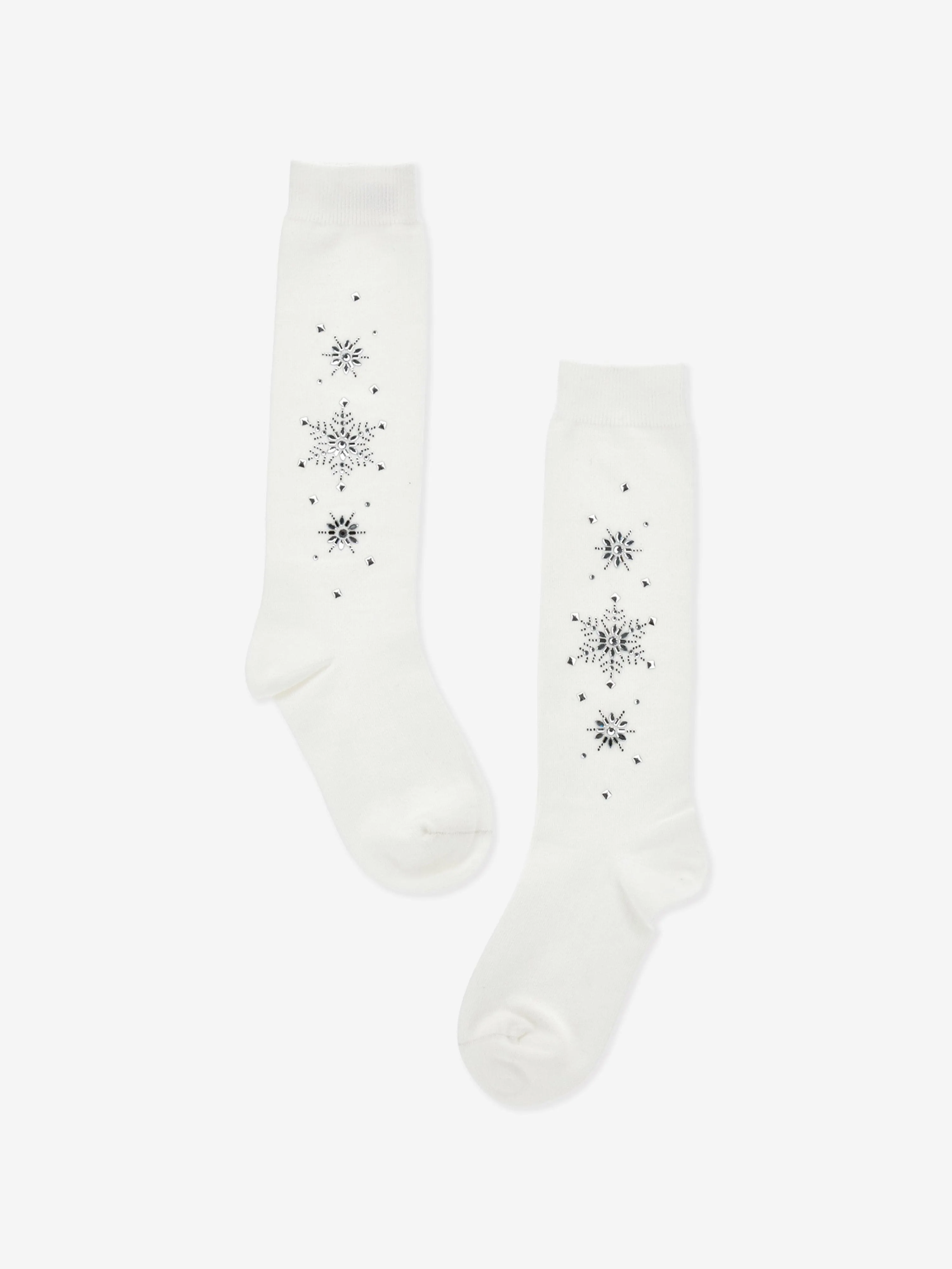 Monnalisa Mädchen Strass-Socken in Weiß