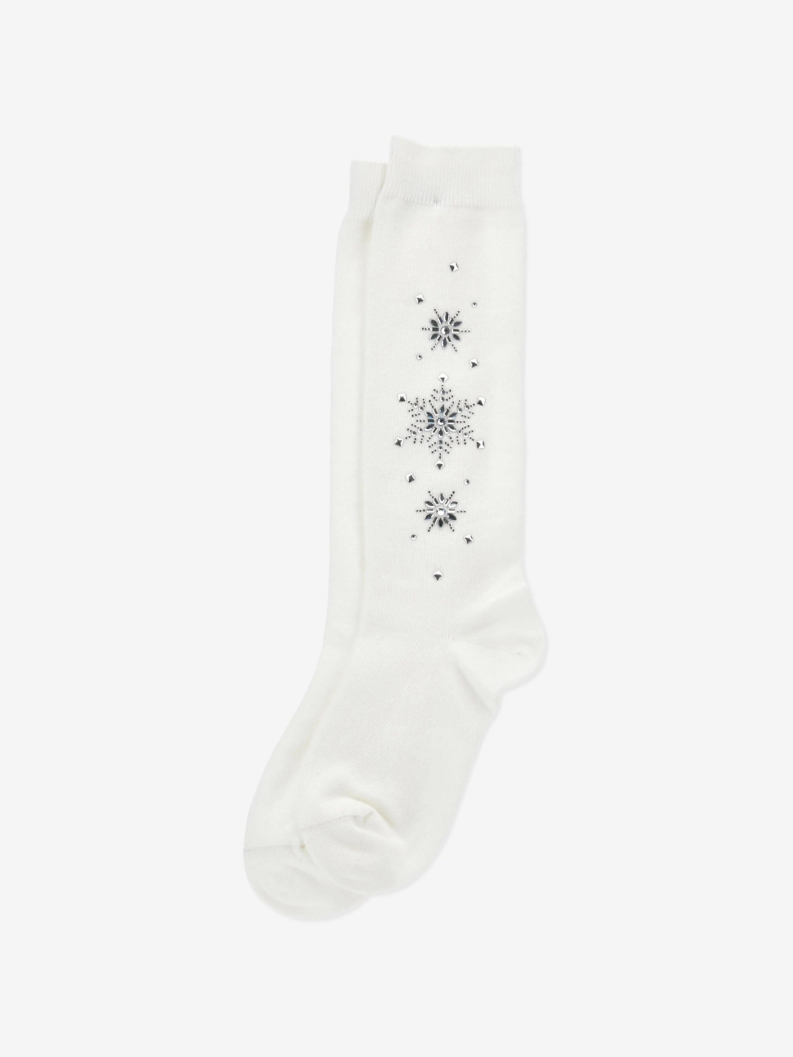 Monnalisa Mädchen Strass-Socken in Weiß
