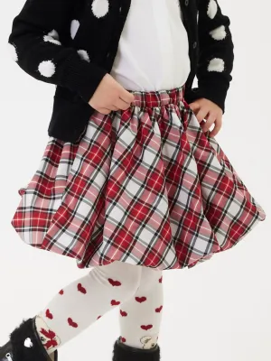Monnalisa Mädchen Tartan Taffeta Ballonrock in Rot