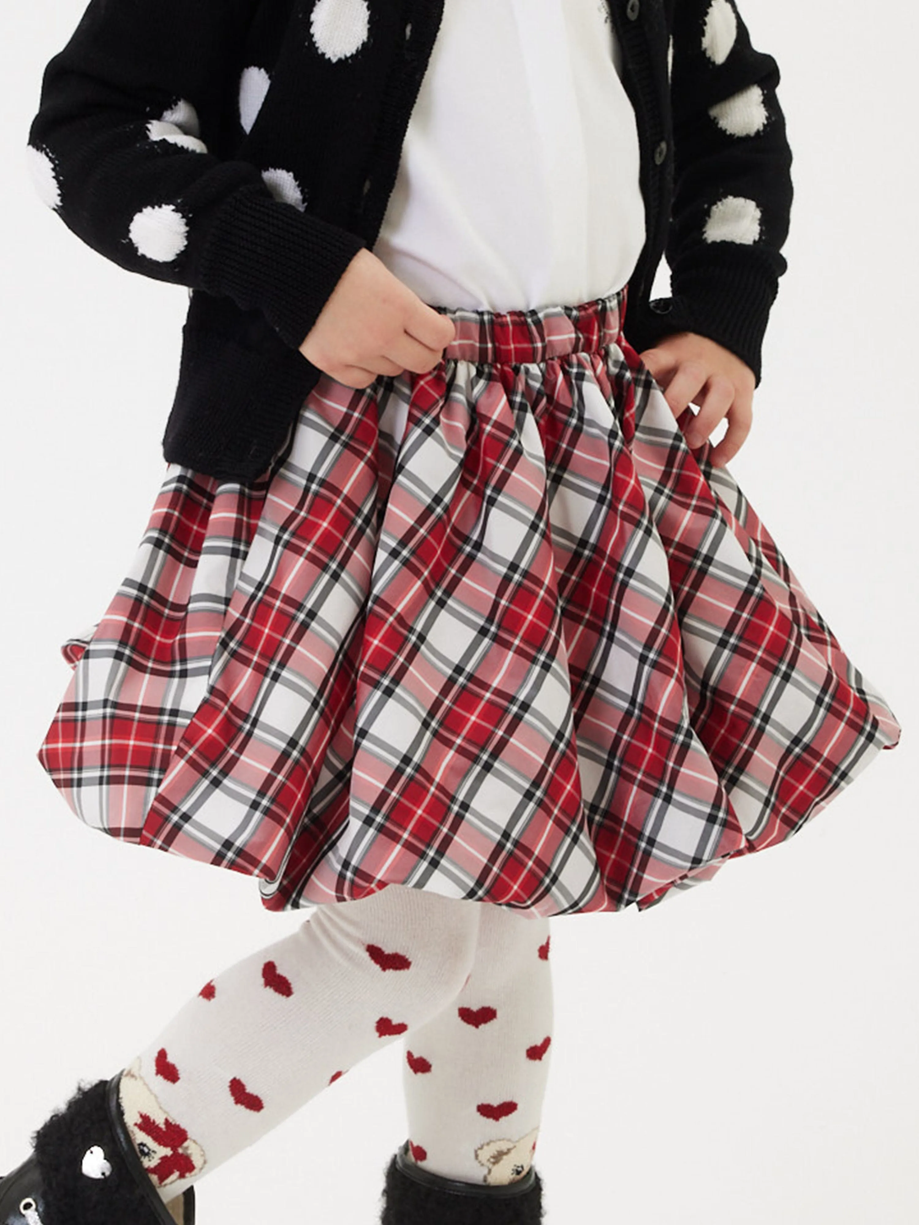 Monnalisa Mädchen Tartan Taffeta Ballonrock in Rot