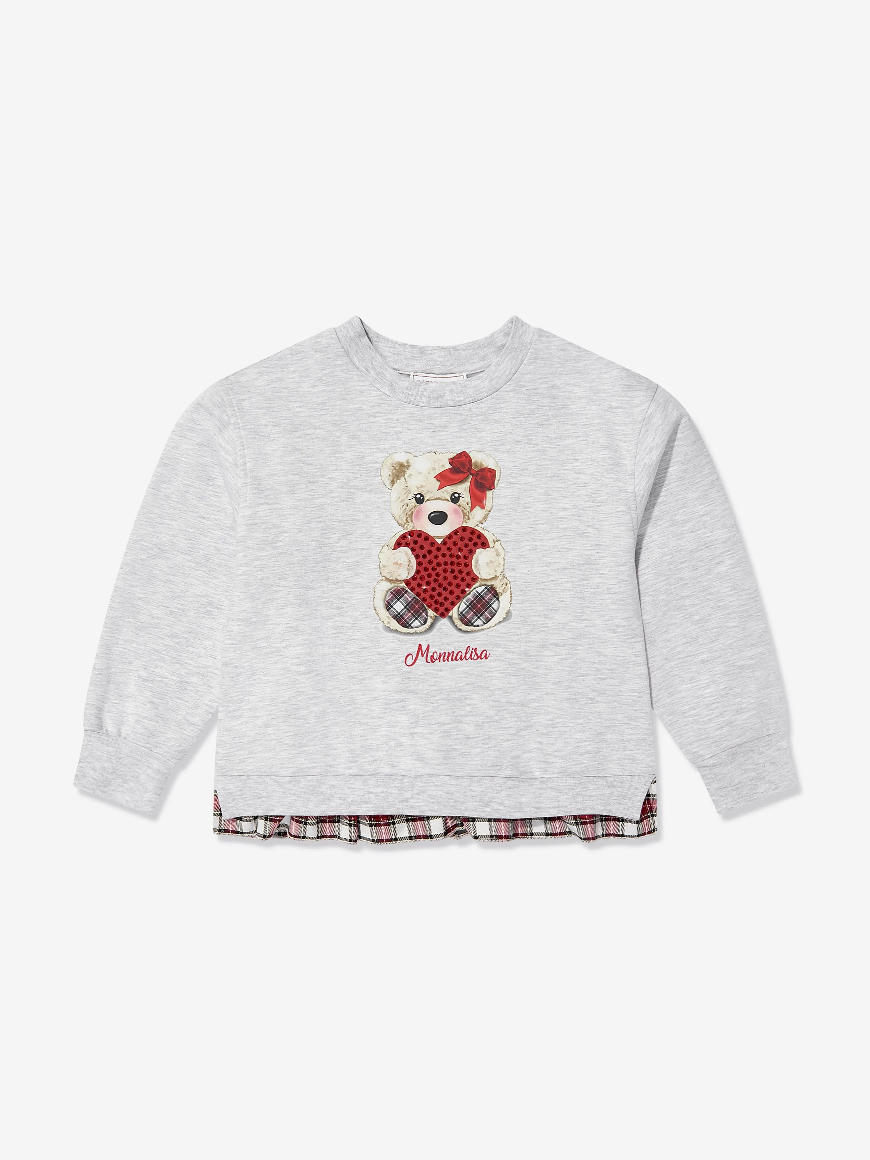 Monnalisa Mädchen Teddybär Sweatshirt in Grau