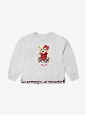 Monnalisa Mädchen Teddybär Sweatshirt in Grau