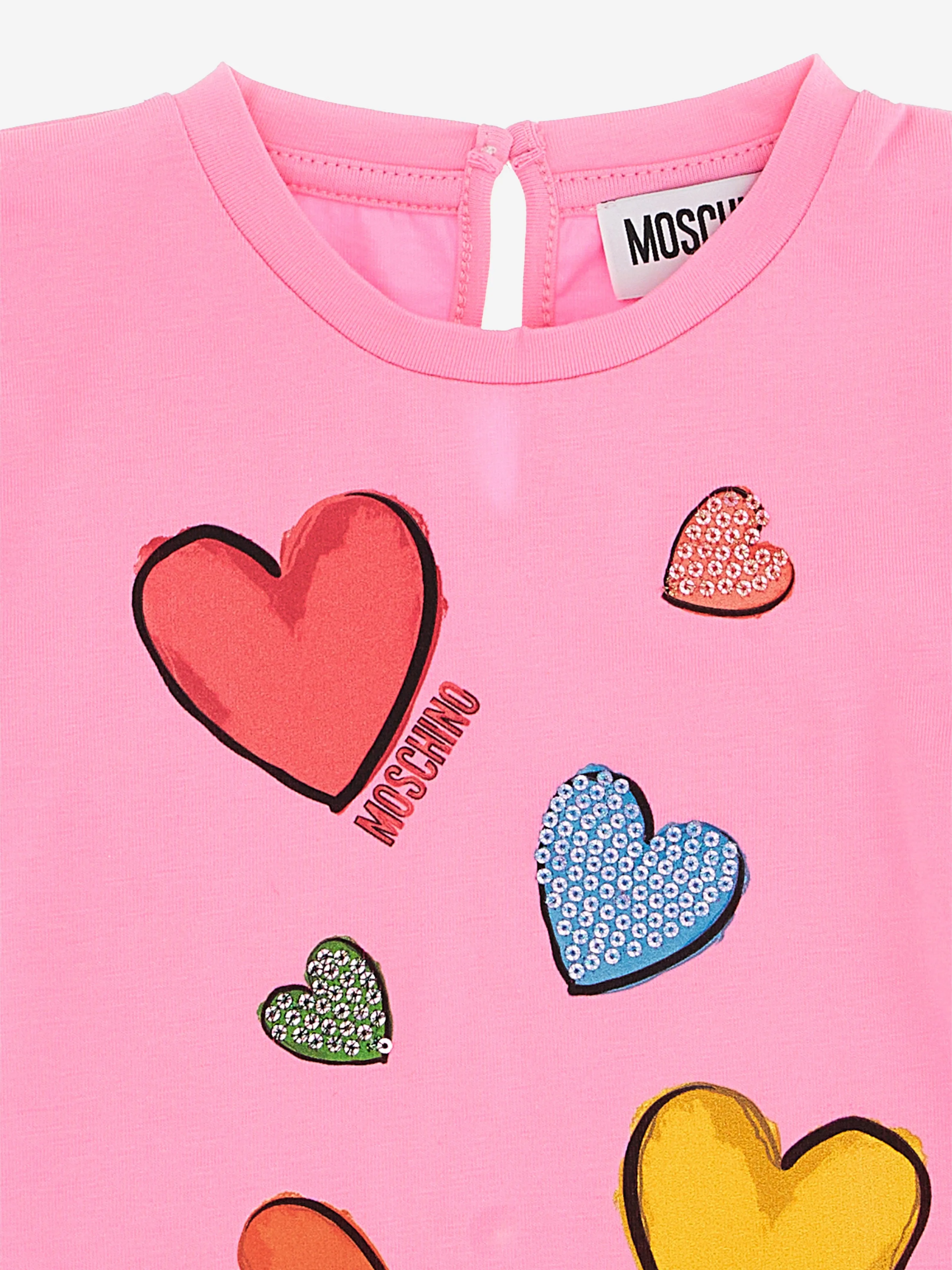 Moschino Baby Mädchen Herz T-Shirt in Rosa