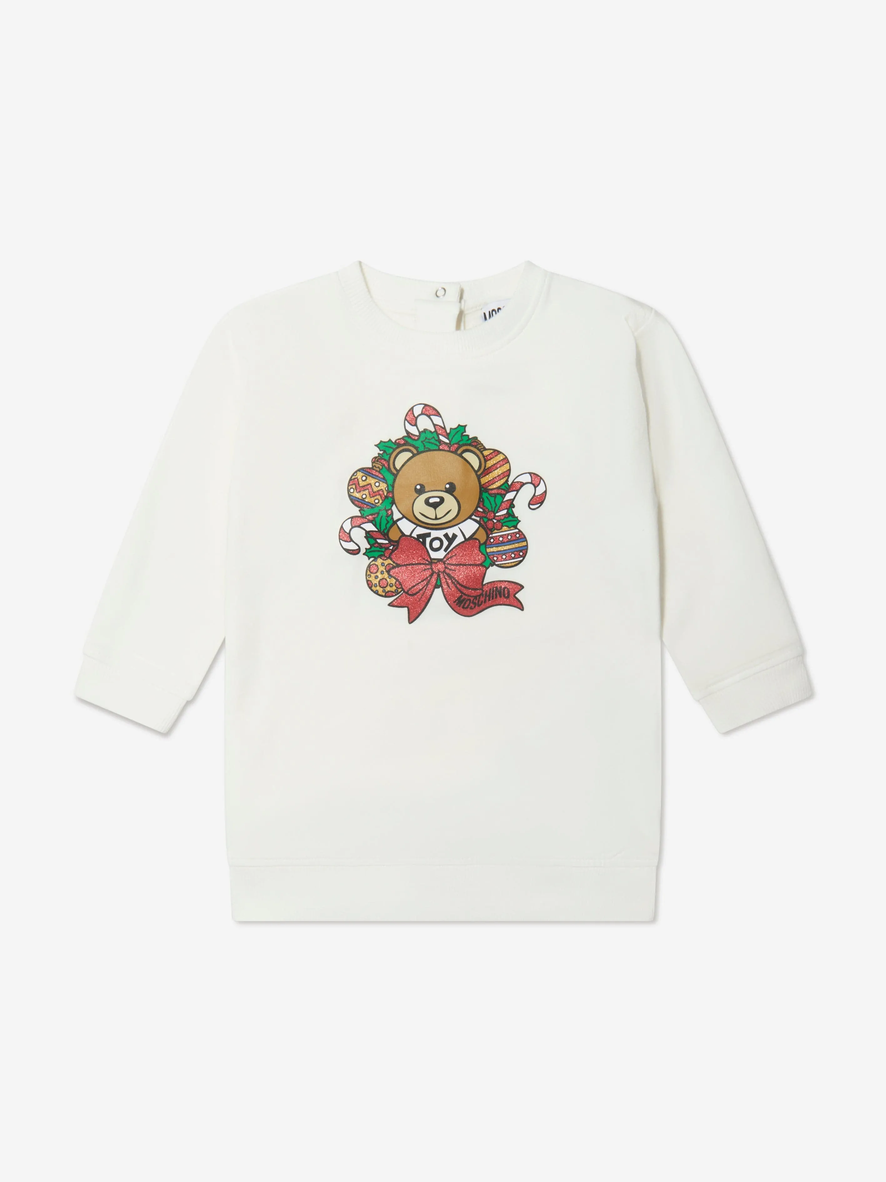 Moschino Baby Girls Holiday Sweaterkleid in Elfenbein