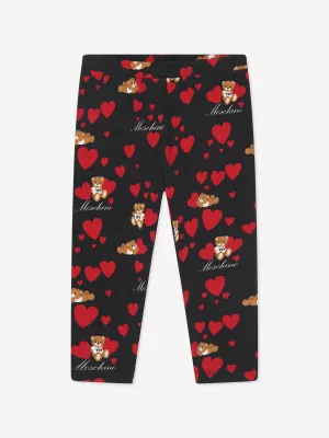 Moschino Baby Mädchen Teddy Herzen Leggings in Schwarz
