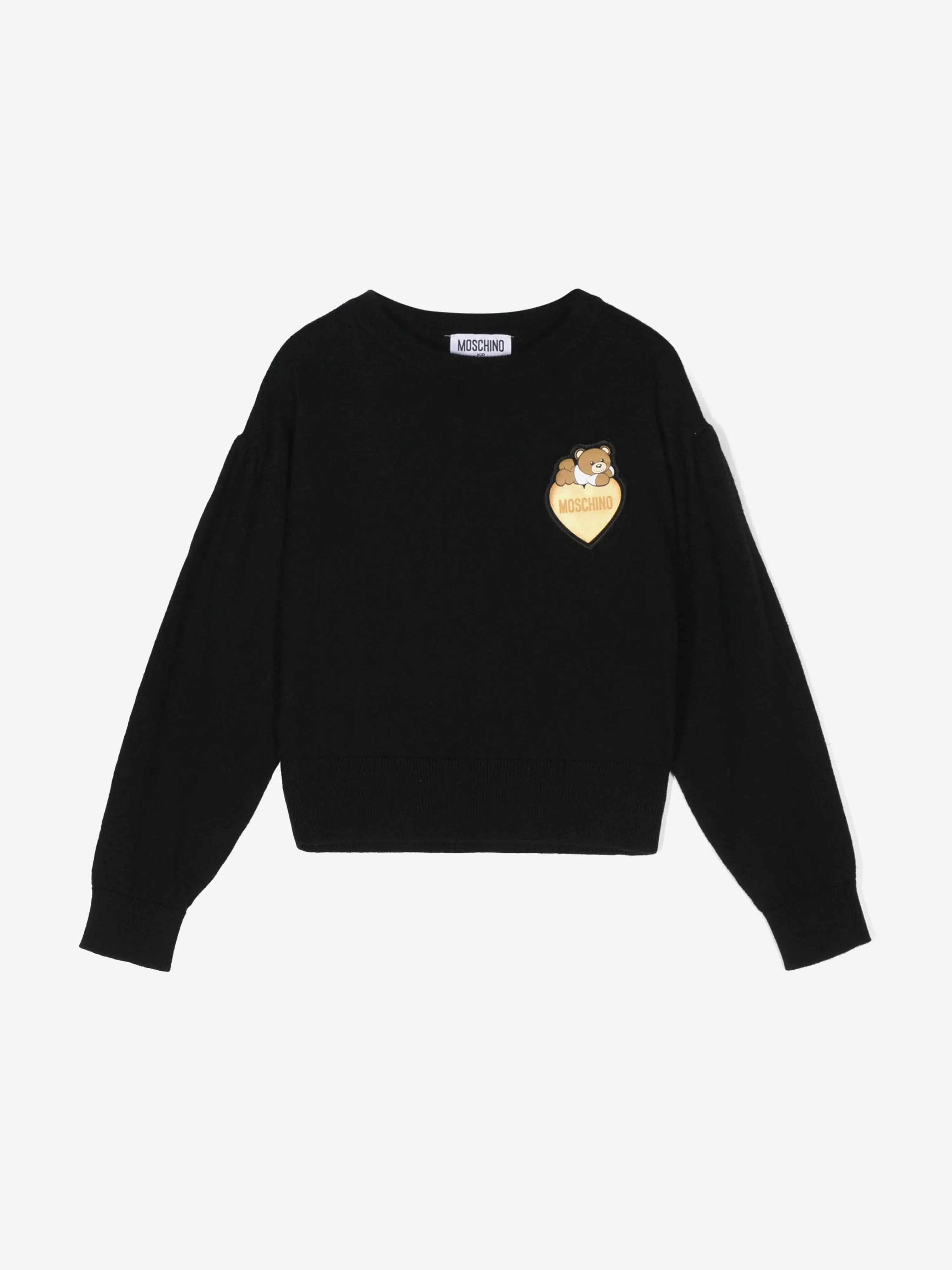 Moschino Mädchen Bär Herz Logo Pullover in Schwarz