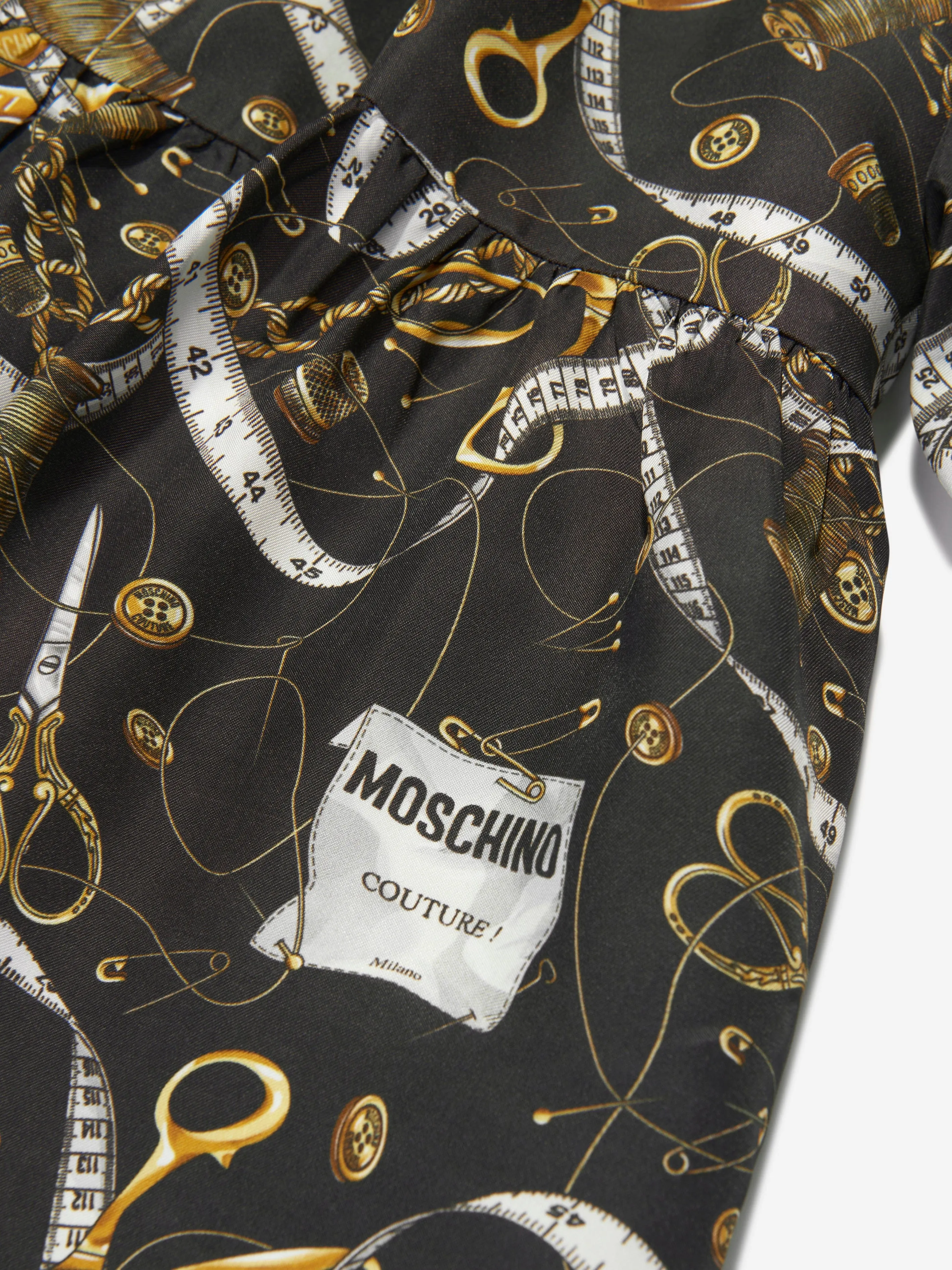 Moschino Mädchen Kettenprint-Kleid in Schwarz