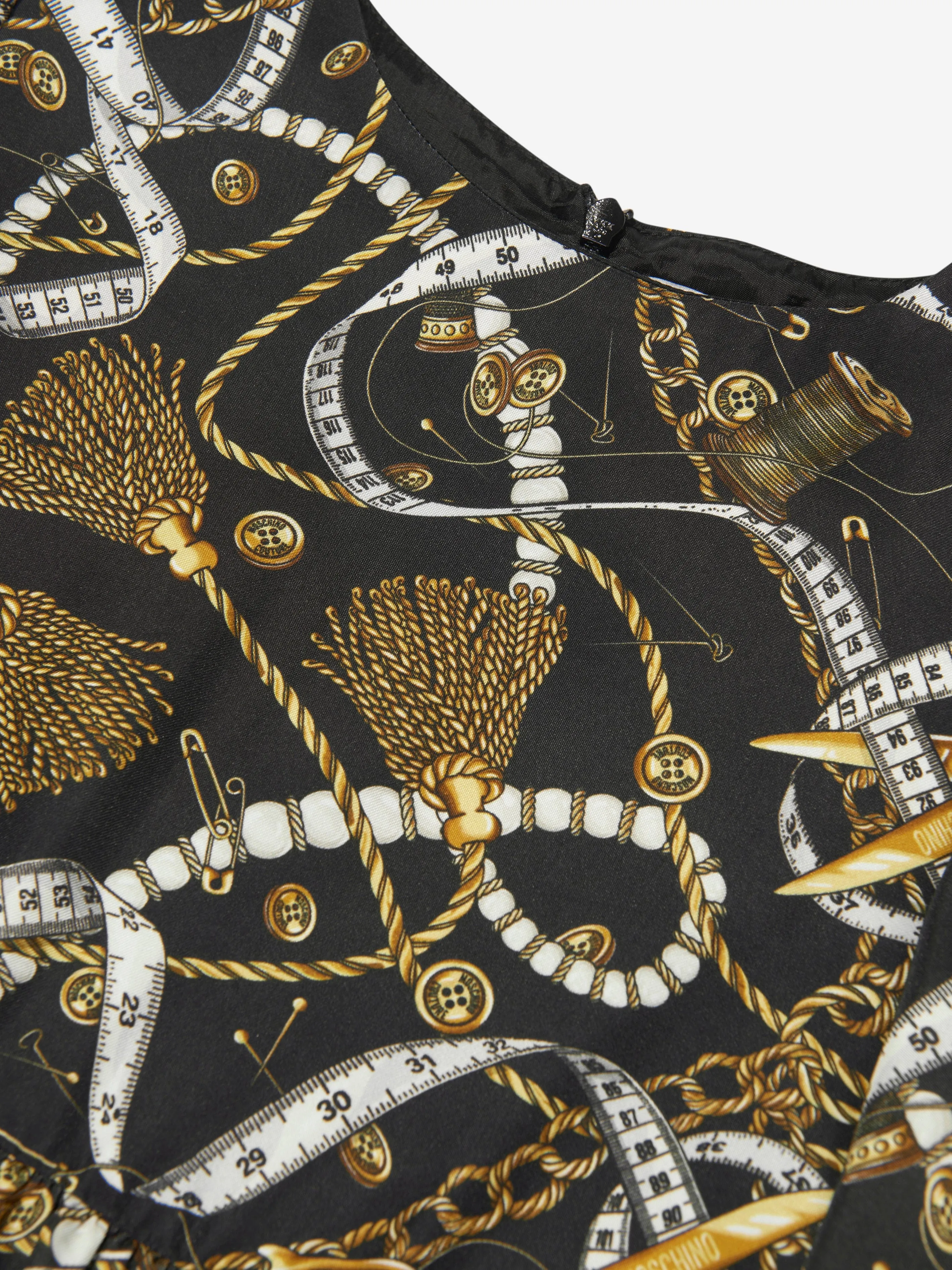 Moschino Mädchen Kettenprint-Kleid in Schwarz