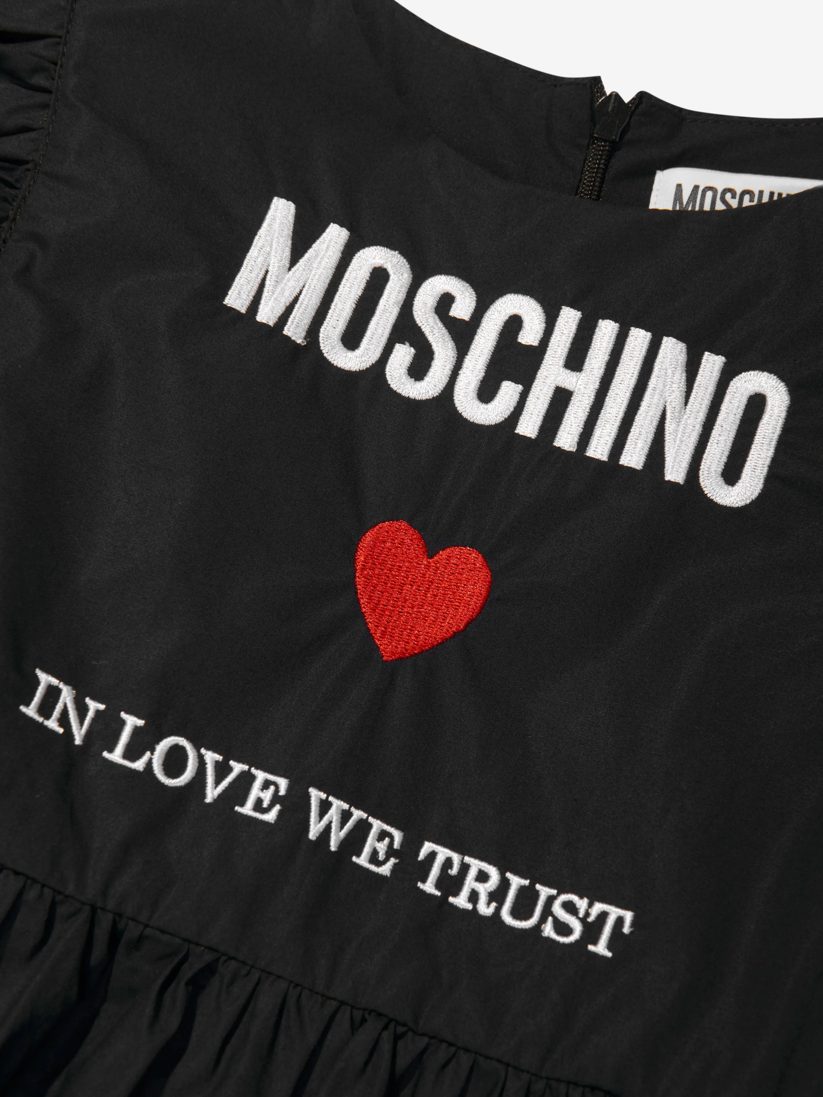 Moschino Mädchen Baumwoll-Logo-Kleid in Schwarz