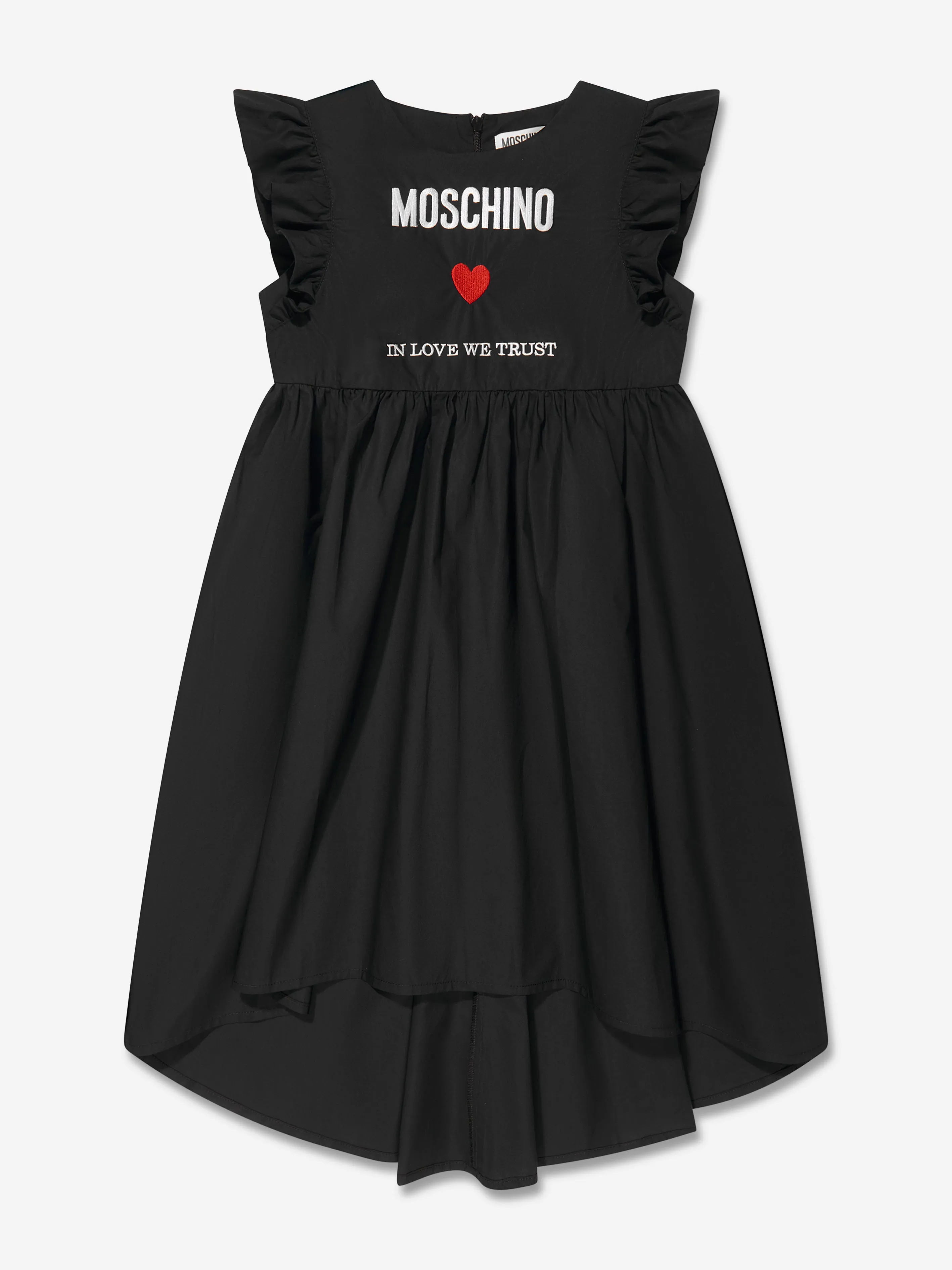 Moschino Mädchen Baumwoll-Logo-Kleid in Schwarz