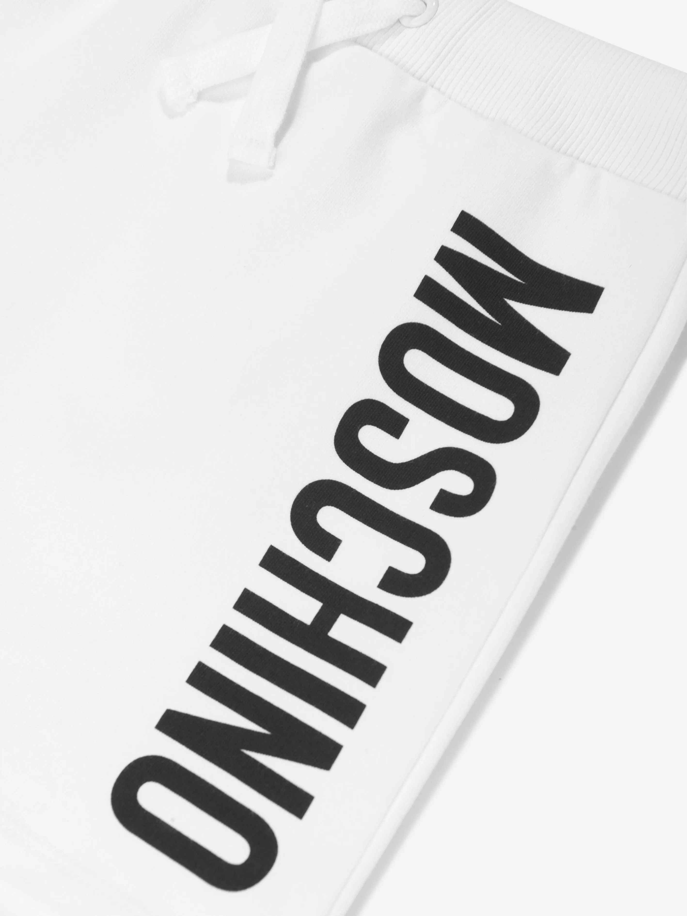 Moschino Girls Jersey Logo Rock in Weiß
