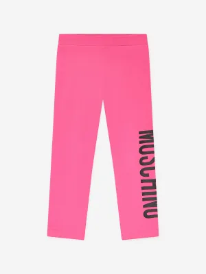 Moschino Girls Logo Leggings in Rosa