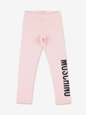 Moschino Girls Logo Leggings in Rosa