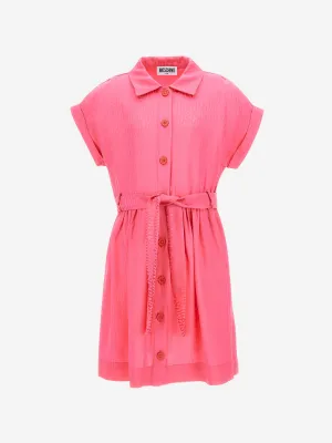 Moschino Girls Logo Shirtkleid in Rosa