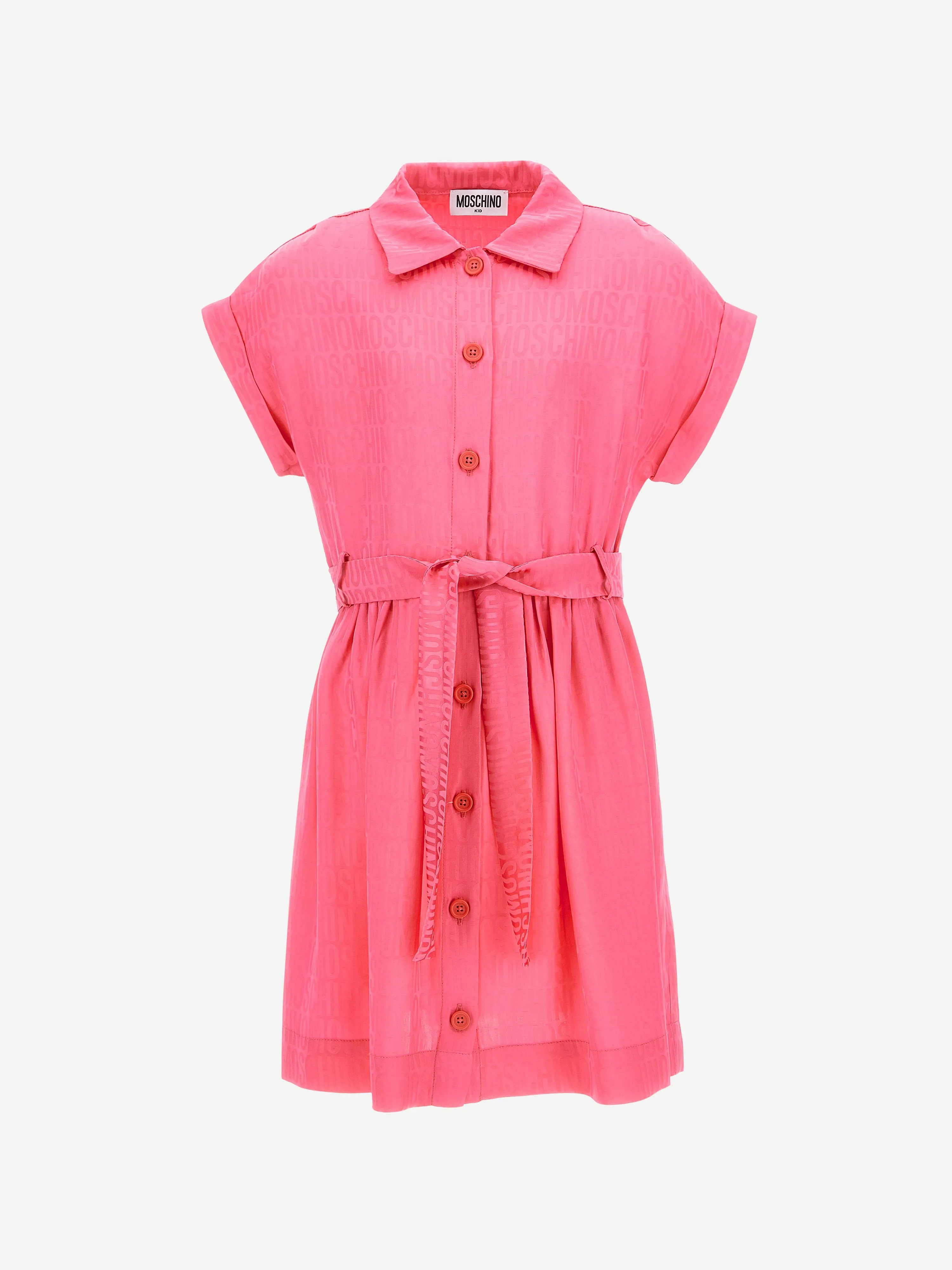 Moschino Girls Logo Shirtkleid in Rosa