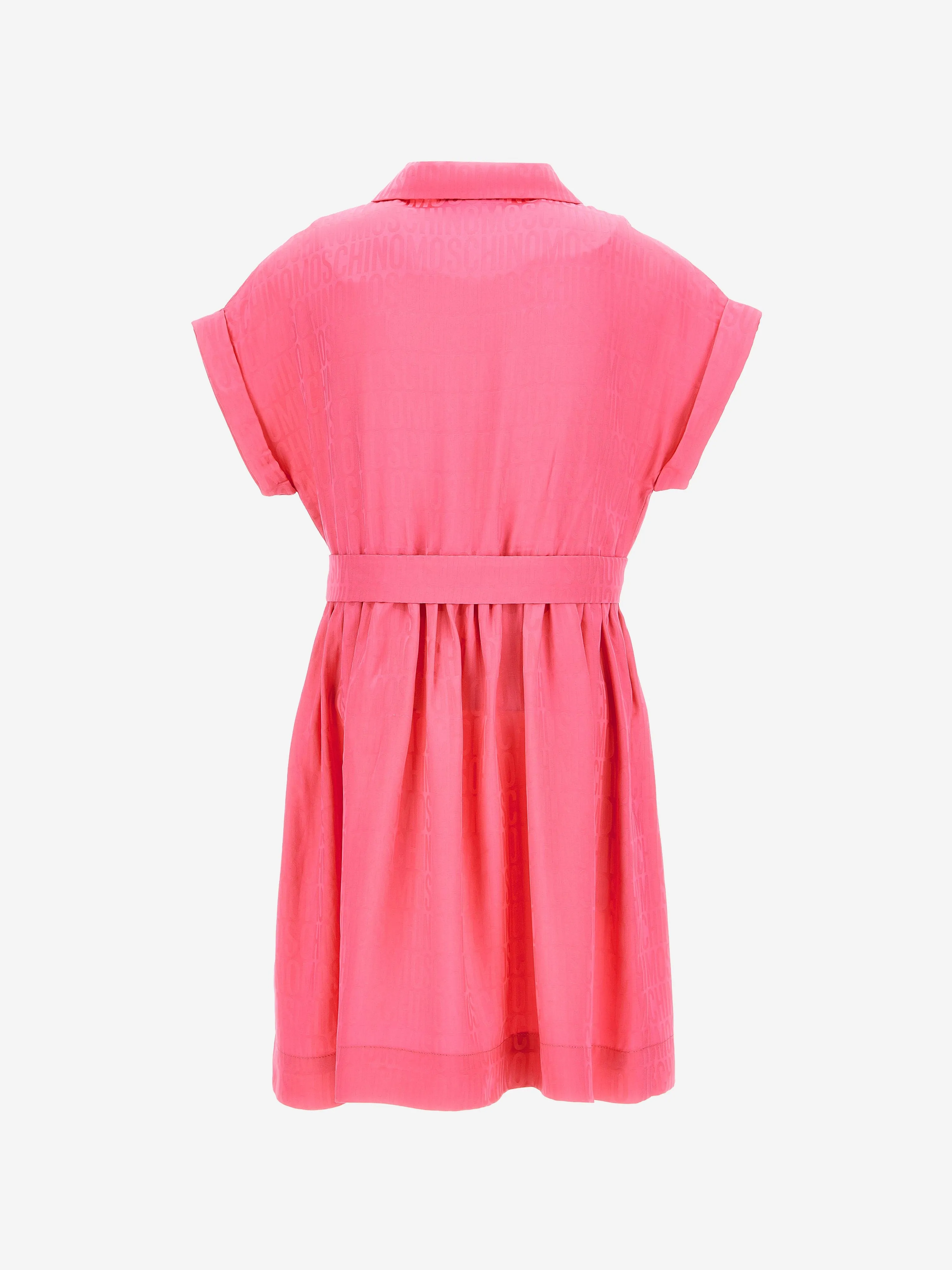 Moschino Girls Logo Shirtkleid in Rosa