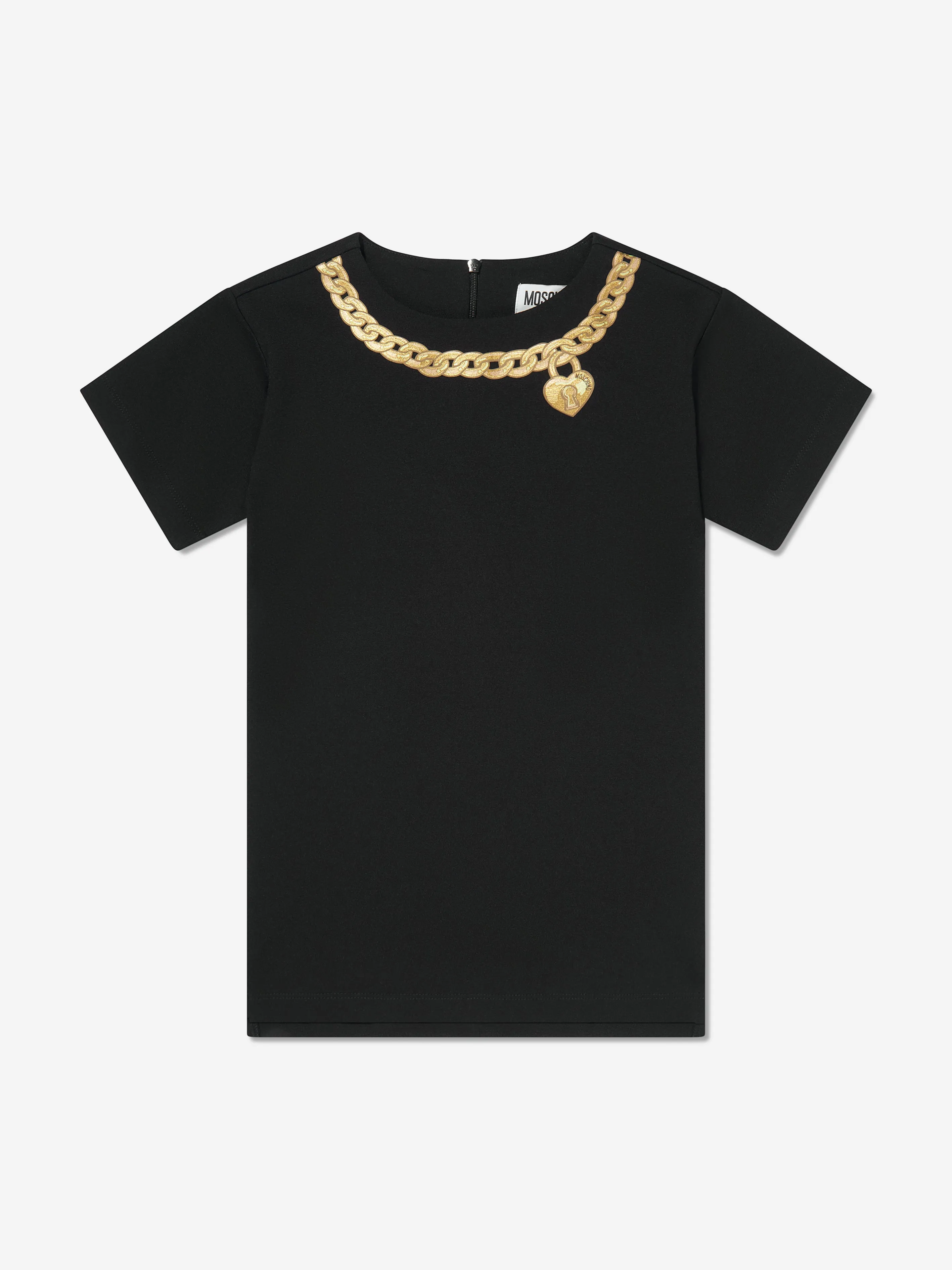 Moschino Mädchen Halskette Print Kleid in Schwarz