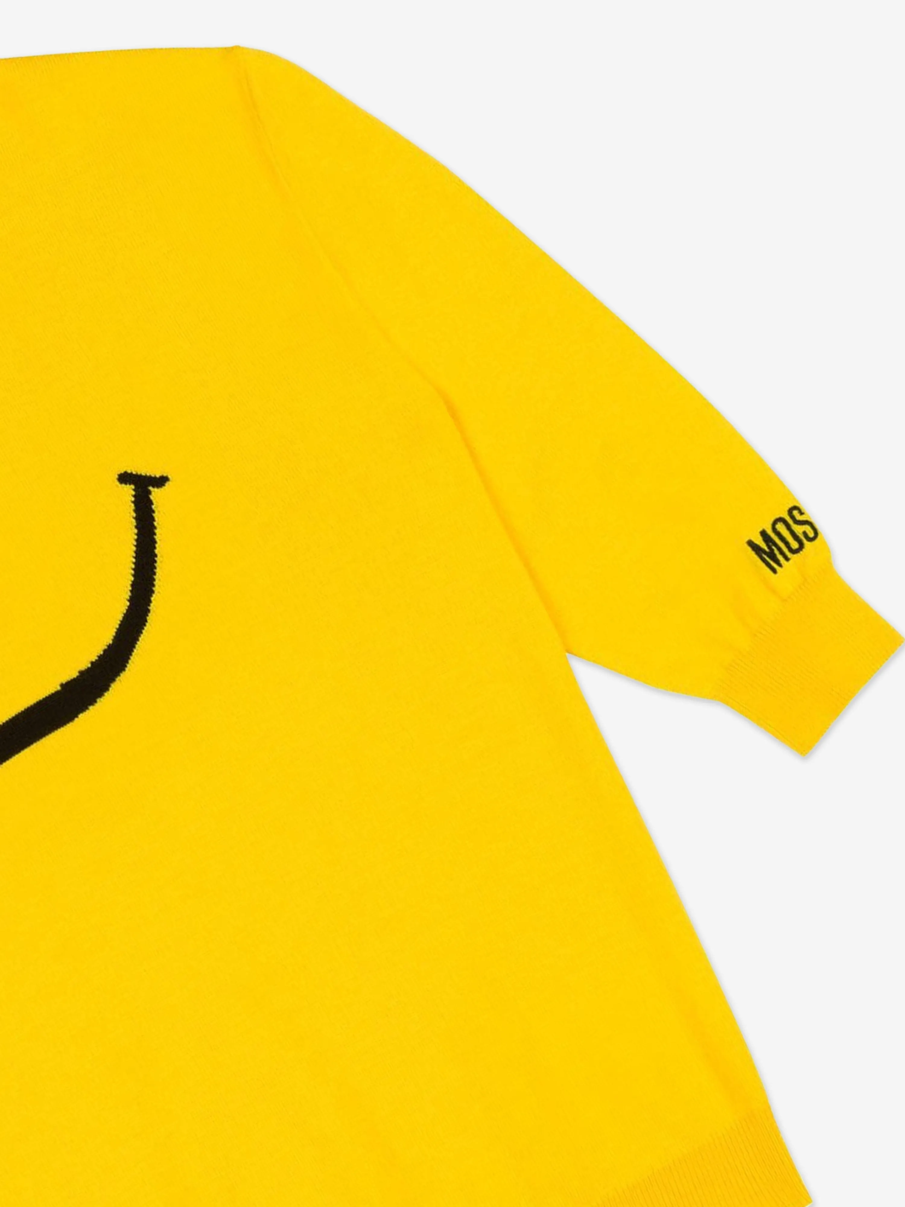 Moschino Girls Smiley Face Strickkleid in Gelb