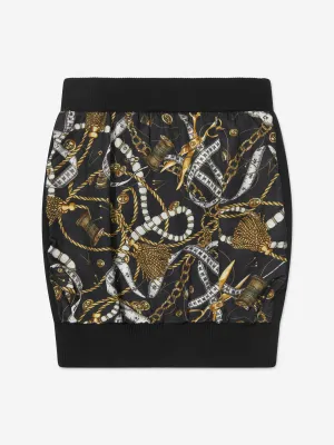 Moschino Mädchen Wollgestrickter Rock in Schwarz