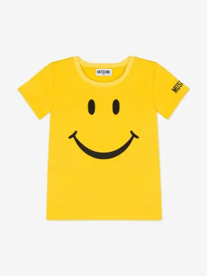 Moschino Kids Smiley-Gesicht T-Shirt in Gelb