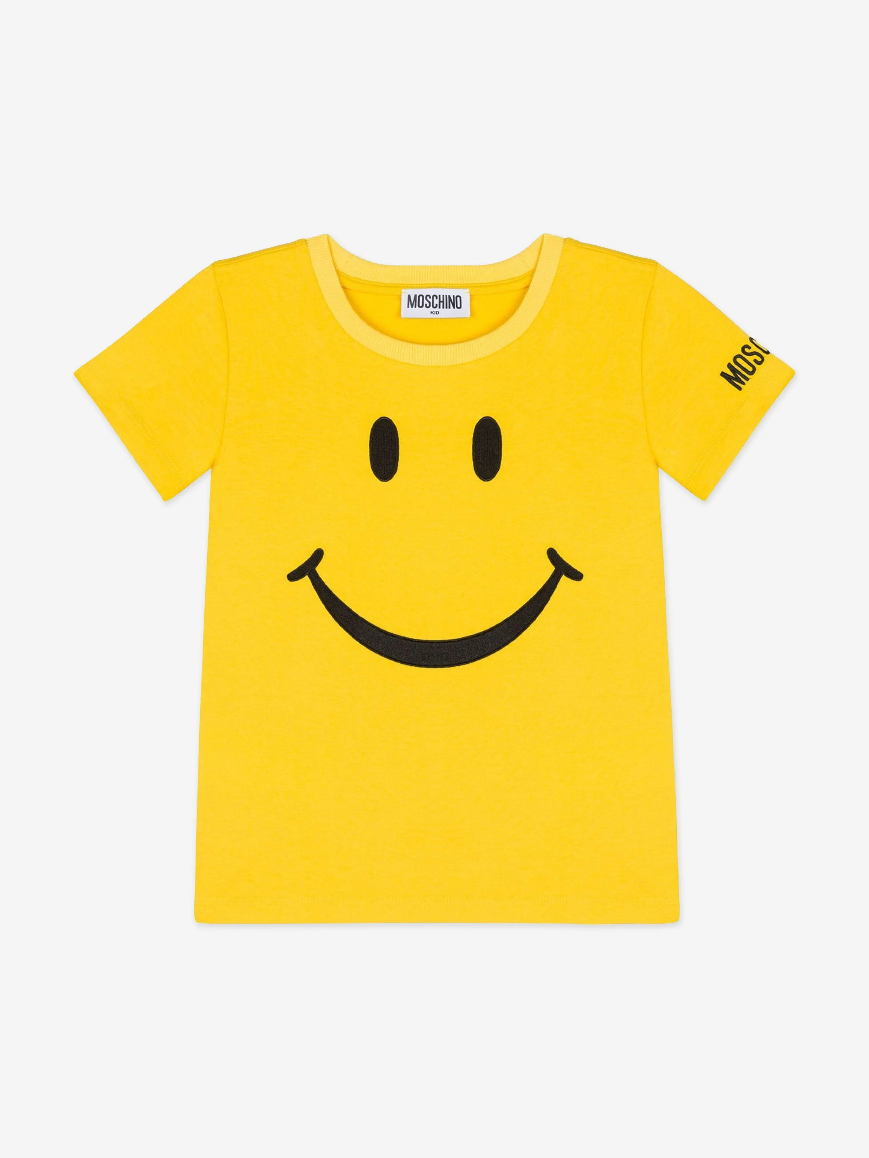 Moschino Kids Smiley-Gesicht T-Shirt in Gelb