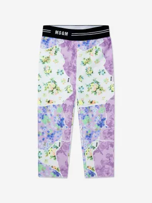 MSGM Mädchen Blumenmuster Leggings in Mehrfarben