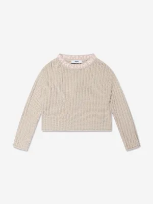 MSGM Mädchen Strickpullover in Beige