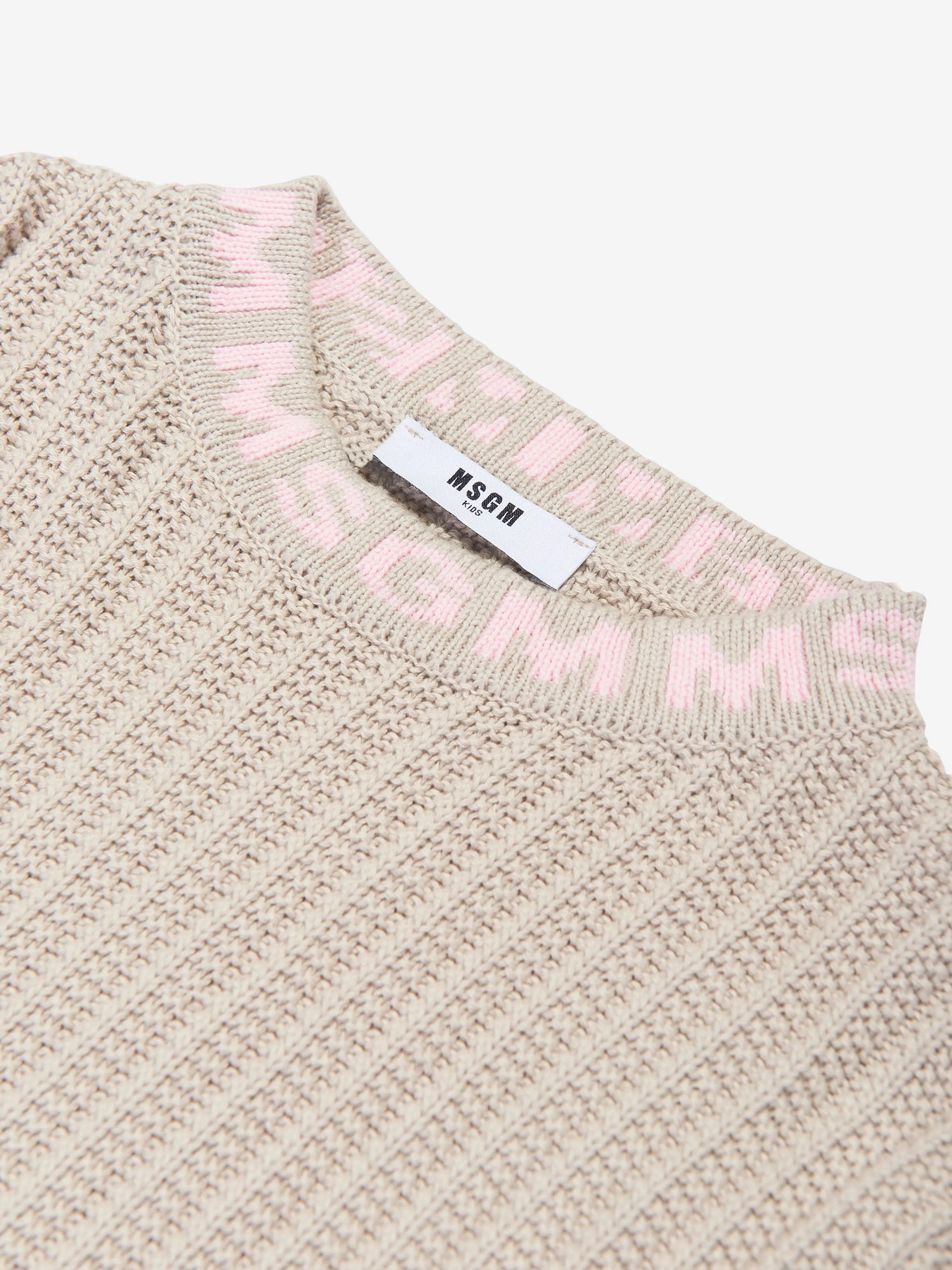 MSGM Mädchen Strickpullover in Beige