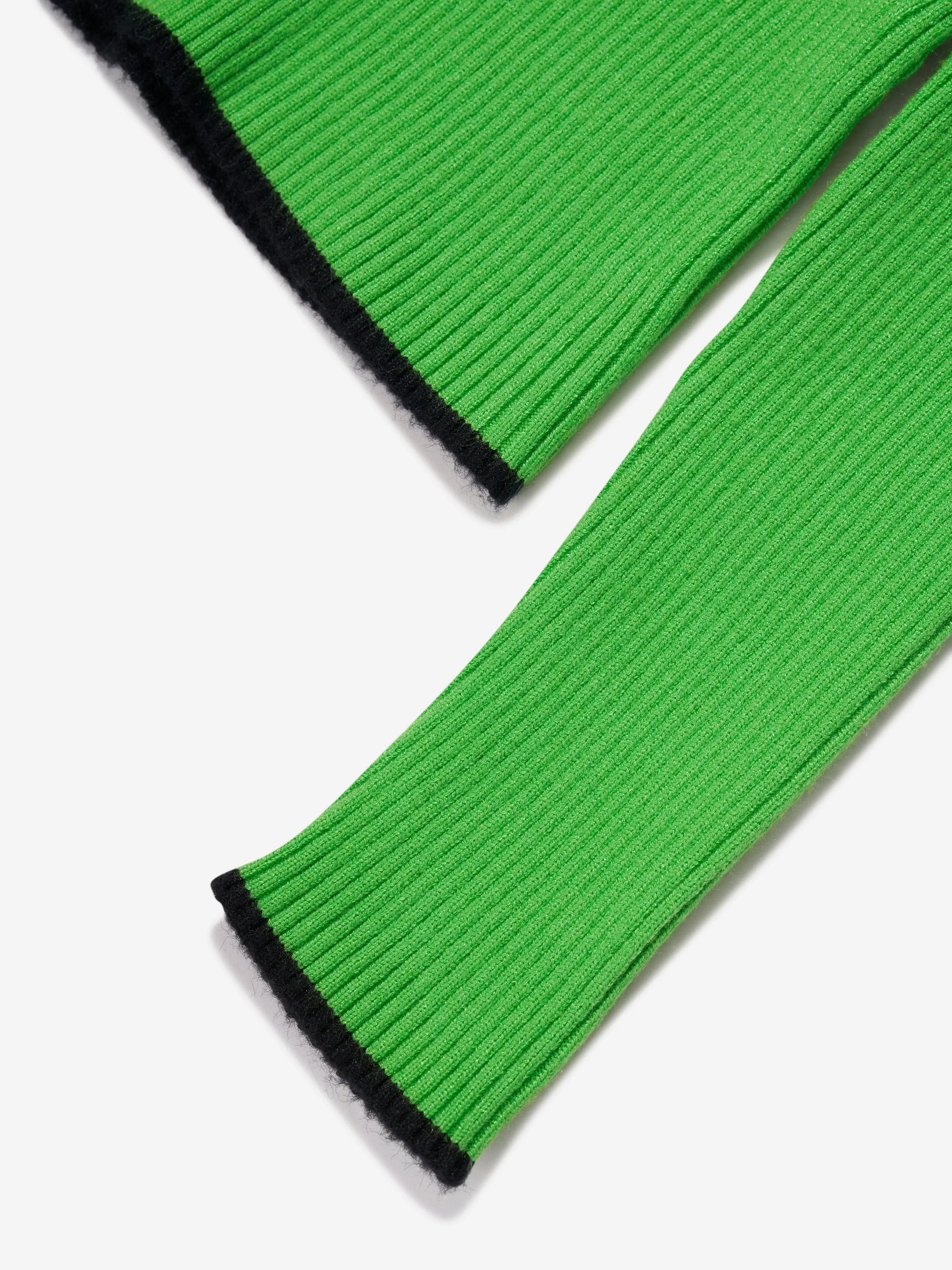 MSGM Mädchen Rippenstrick-Pullover mit Rollkragen in Grün