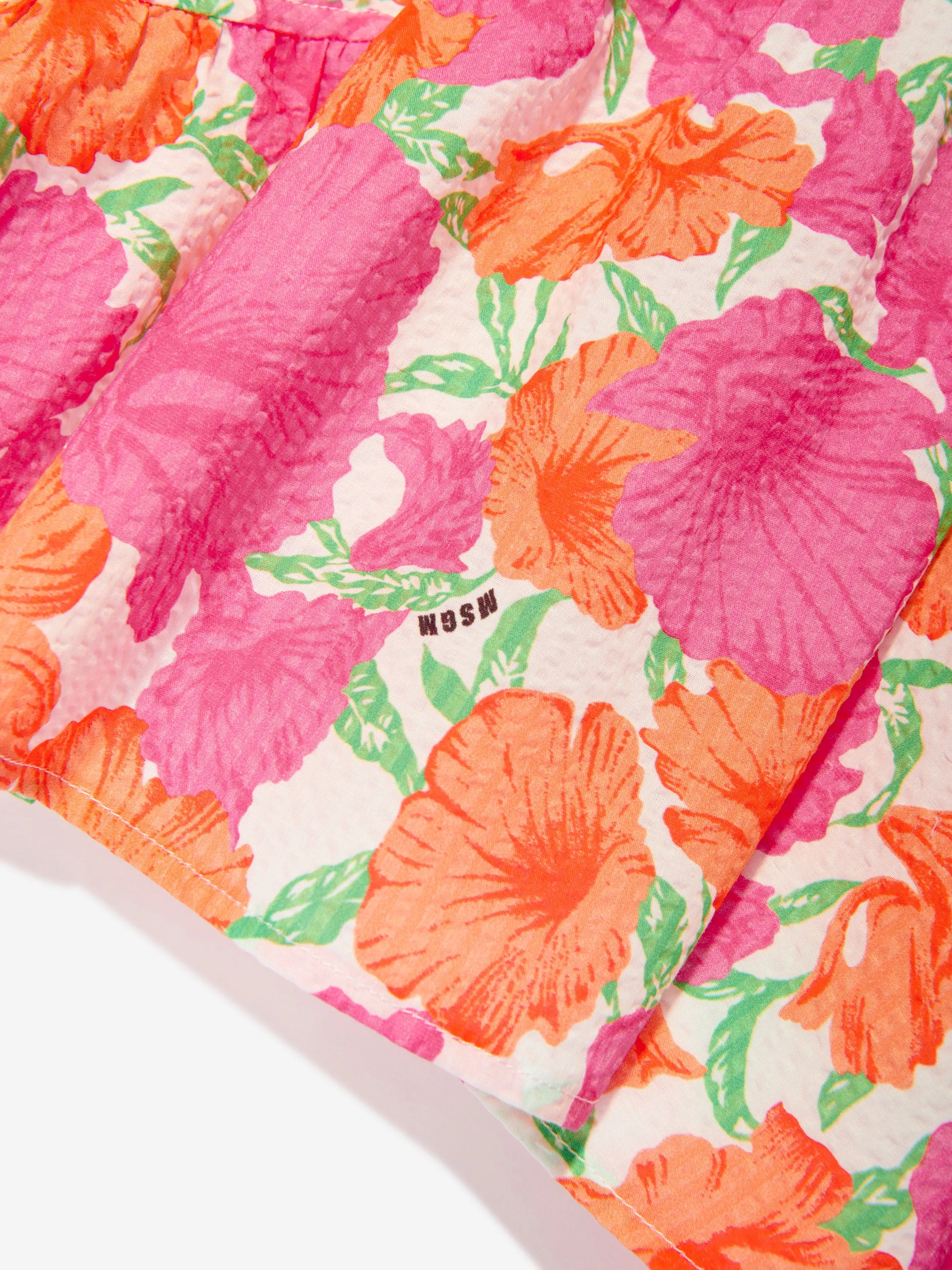 MSGM Mädchen Seersucker Kleid in Rosa