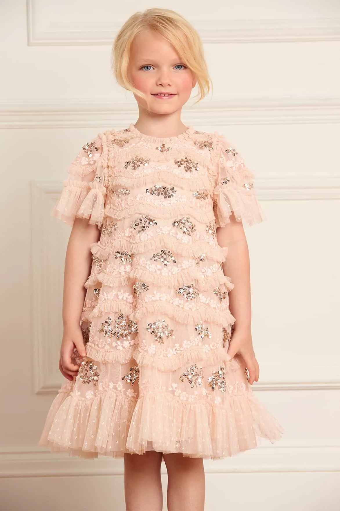 Needle & Thread Mädchen Gischt-Blumenkleid in Rosa