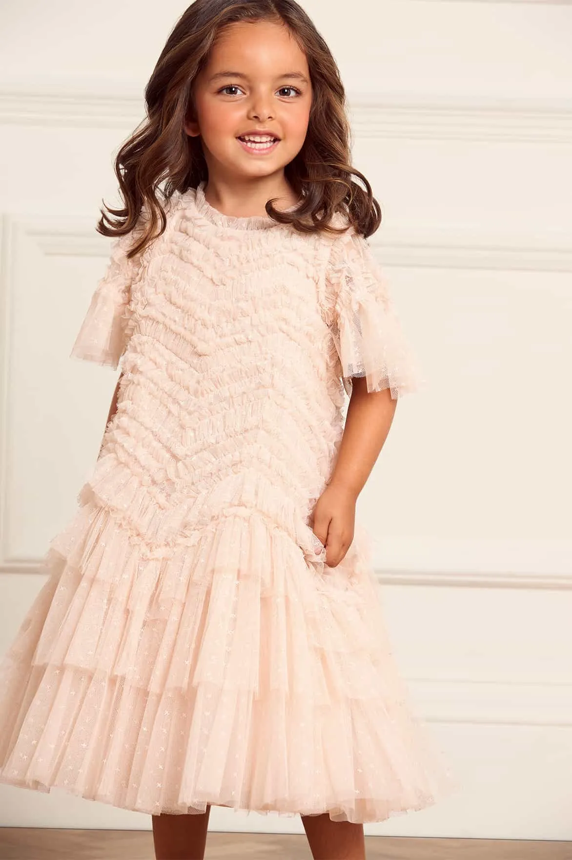 Needle & Thread Mädchen Elia Tüllkleid in Rosa