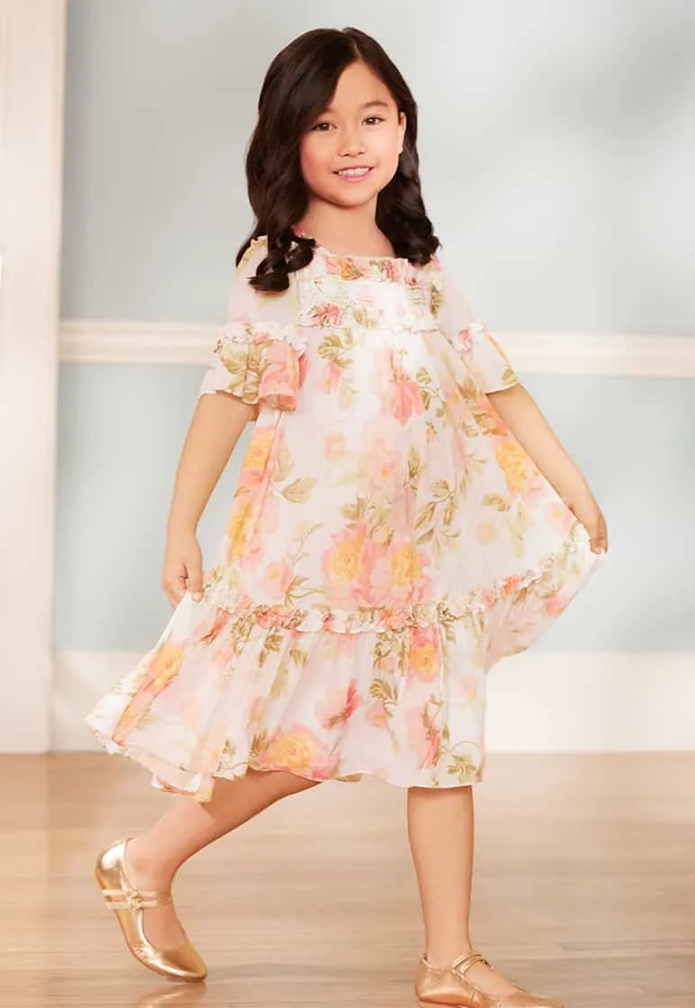 Needle & Thread Mädchen Pfingstrose Versprechen Chiffon Kleid in Mehrfarbig