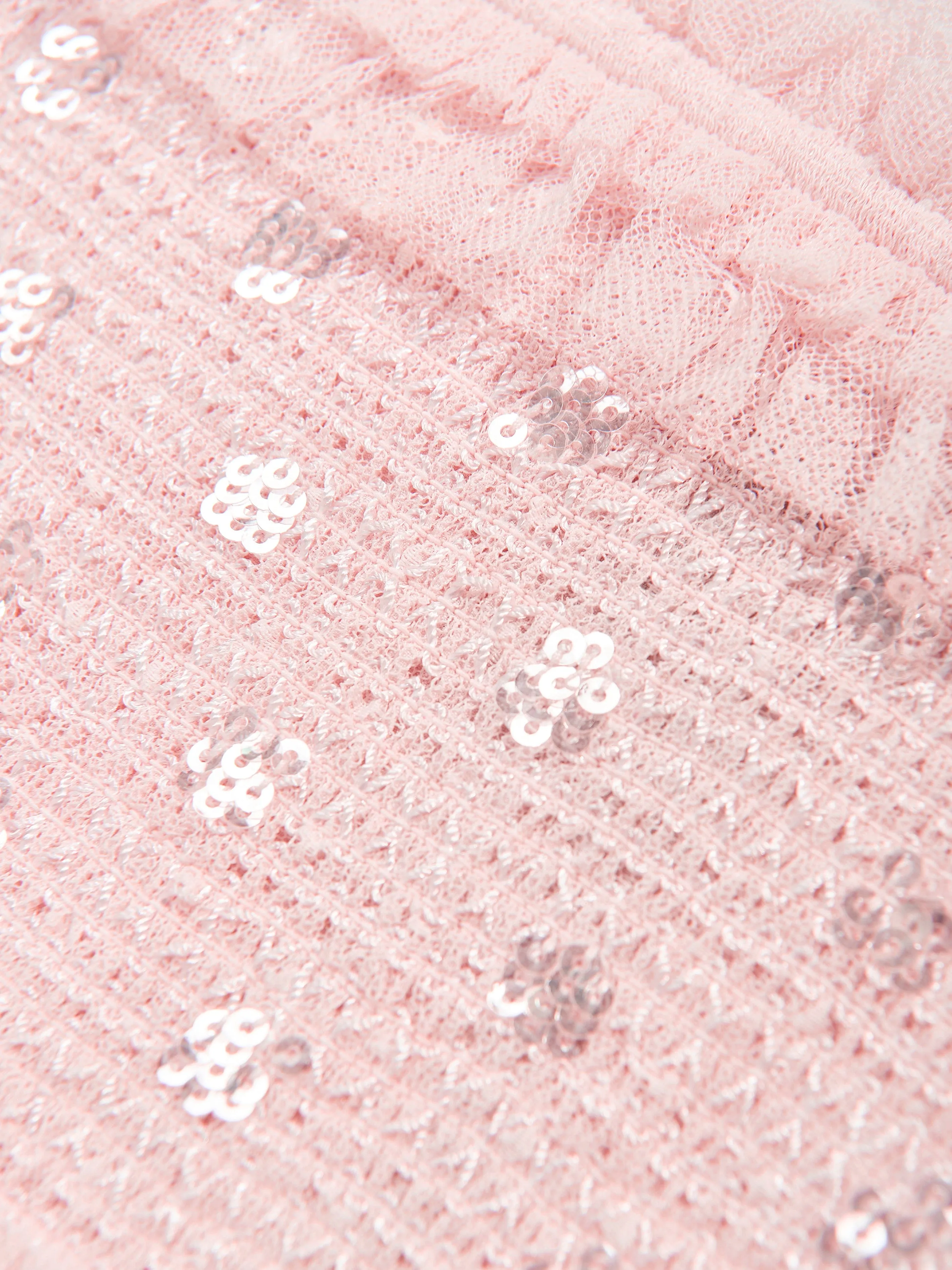 Needle & Thread Mädchen Kleid mit Pünktchenmuster und Rüschen in Rosa